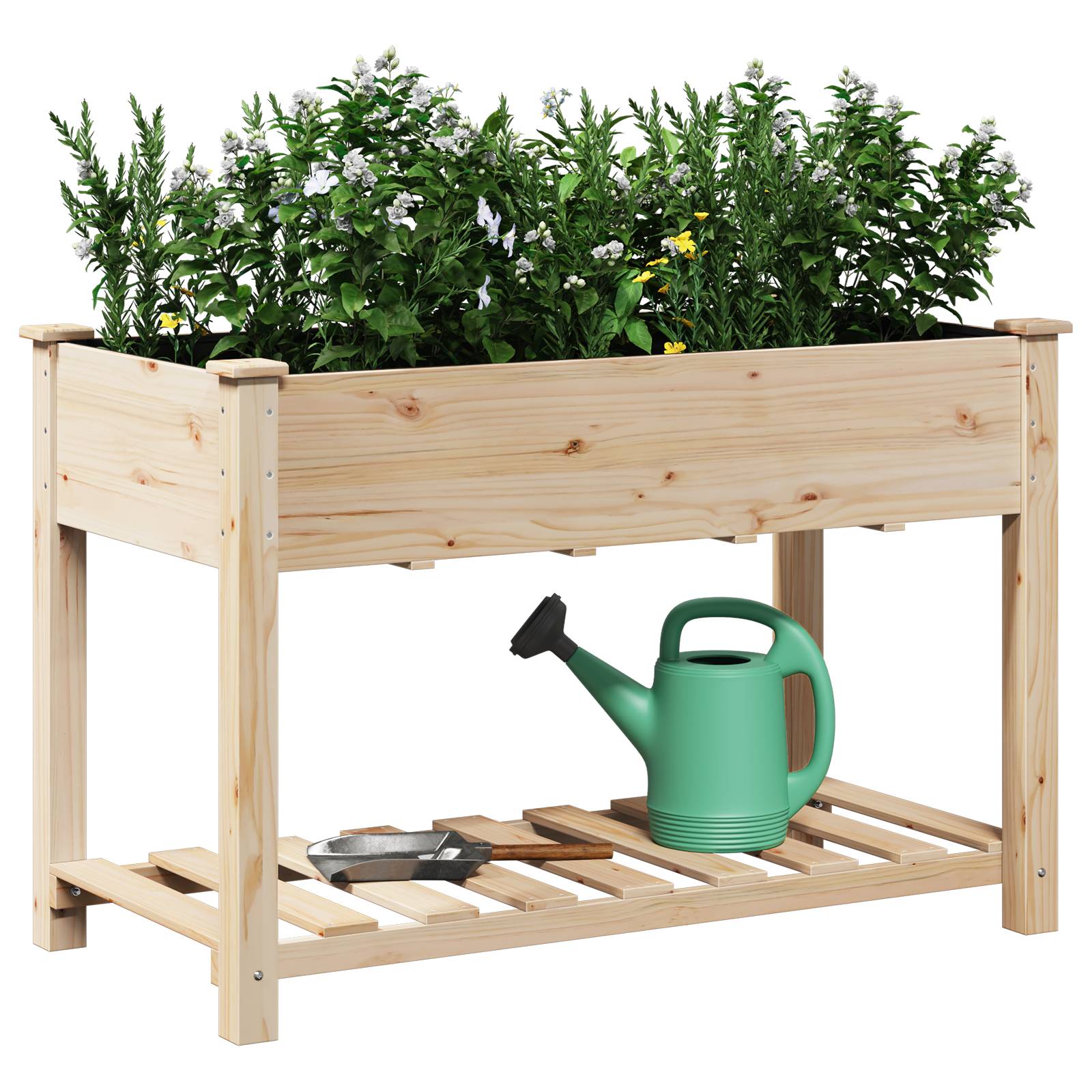 vidaXL Pflanzkasten mit Ablage 115x59x76 cm Massivholz Tanne
