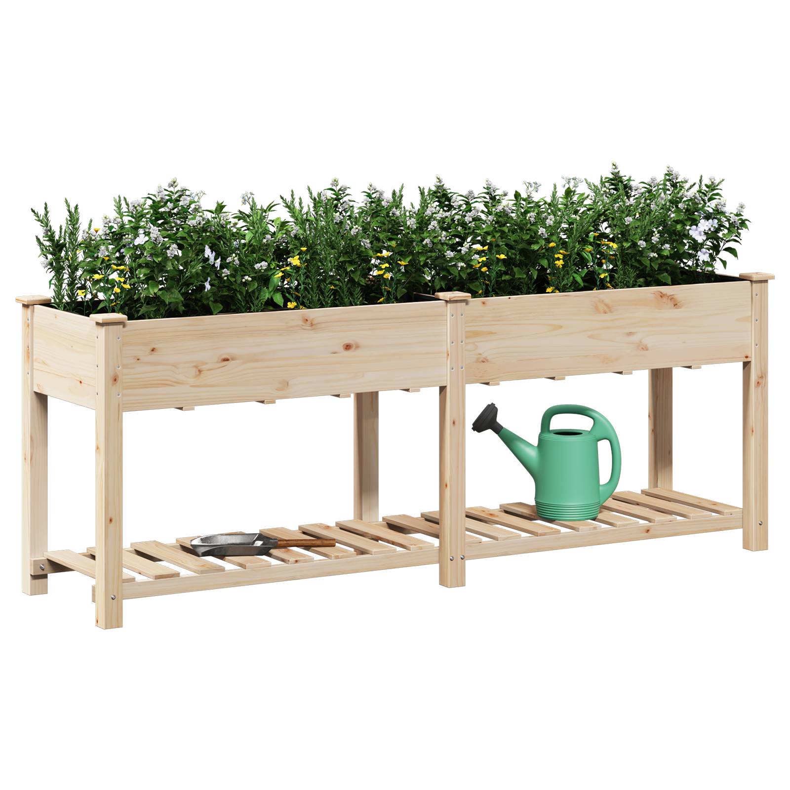 vidaXL Pflanzkasten mit Ablage 203x53x76 cm Massivholz Tanne
