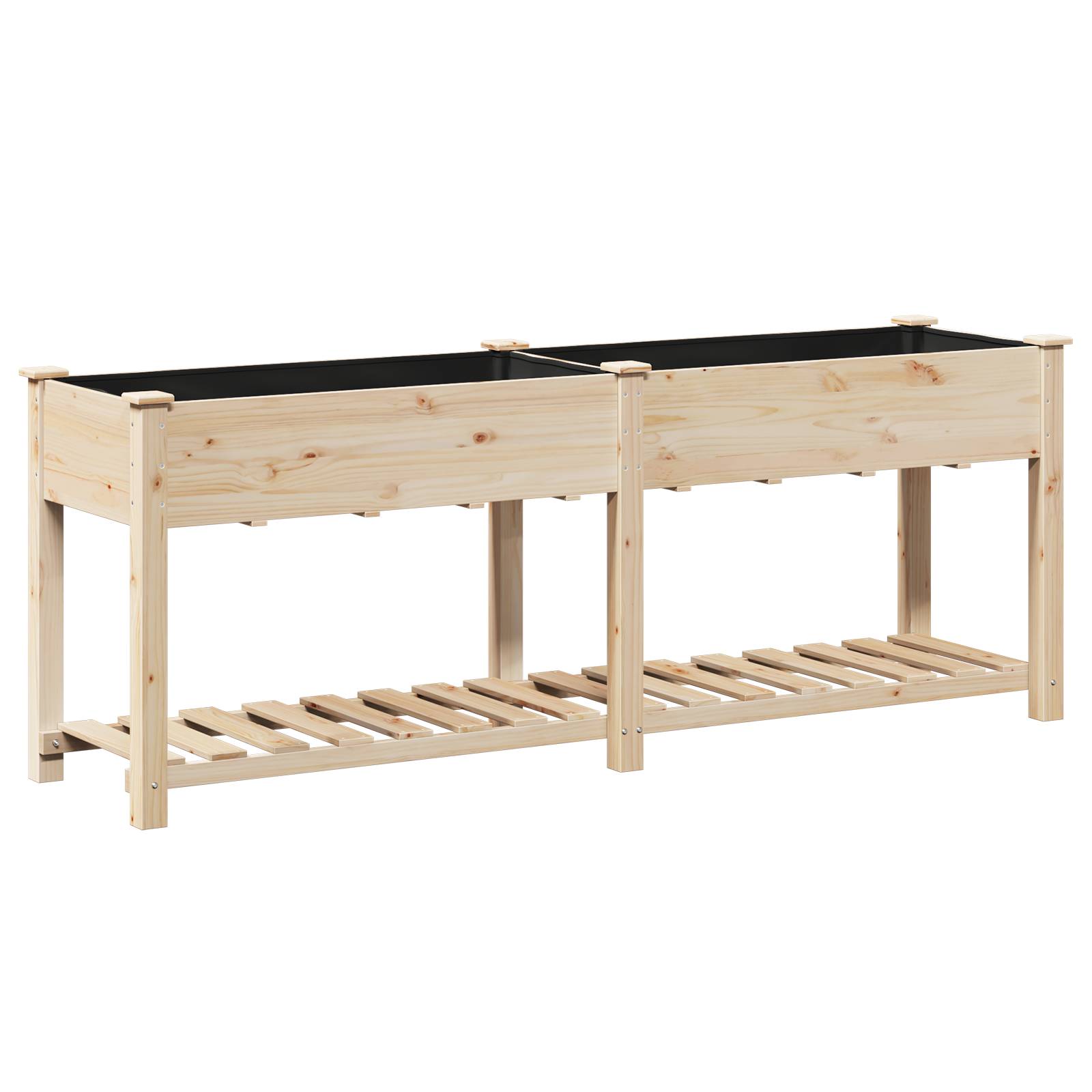 vidaXL Pflanzkasten mit Ablage 203x53x76 cm Massivholz Tanne