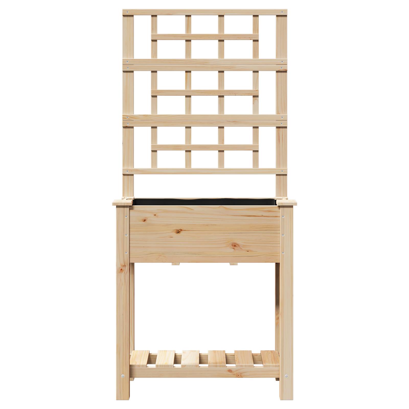 vidaXL Pflanzkasten mit Rankgitter & Ablage 71x37x152 cm Tannenholz