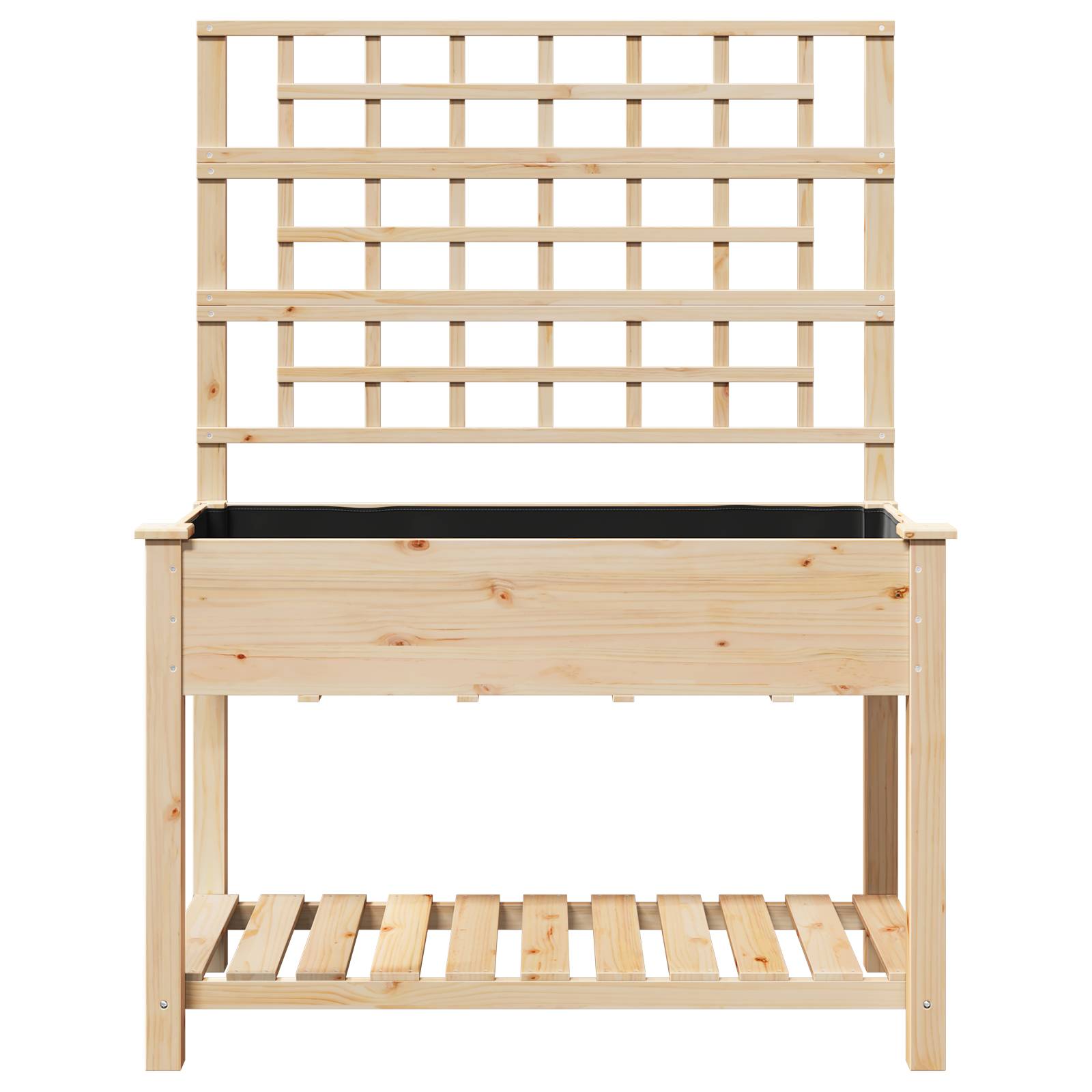 vidaXL Pflanzkasten mit Rankgitter & Ablage 115x59x152 cm Tannenholz