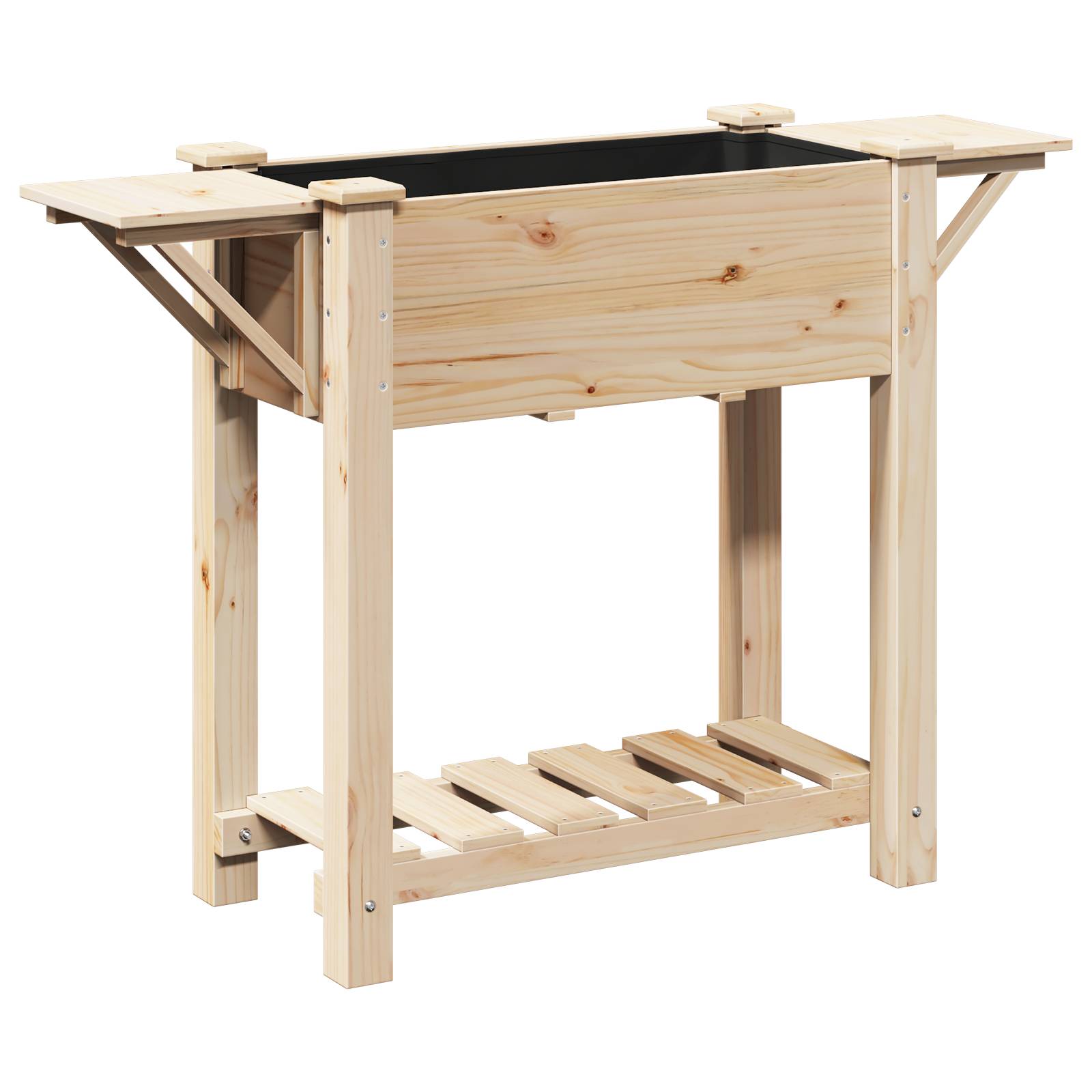 vidaXL Pflanzkasten mit Ablagen 111x37x76 cm Massivholz Tanne