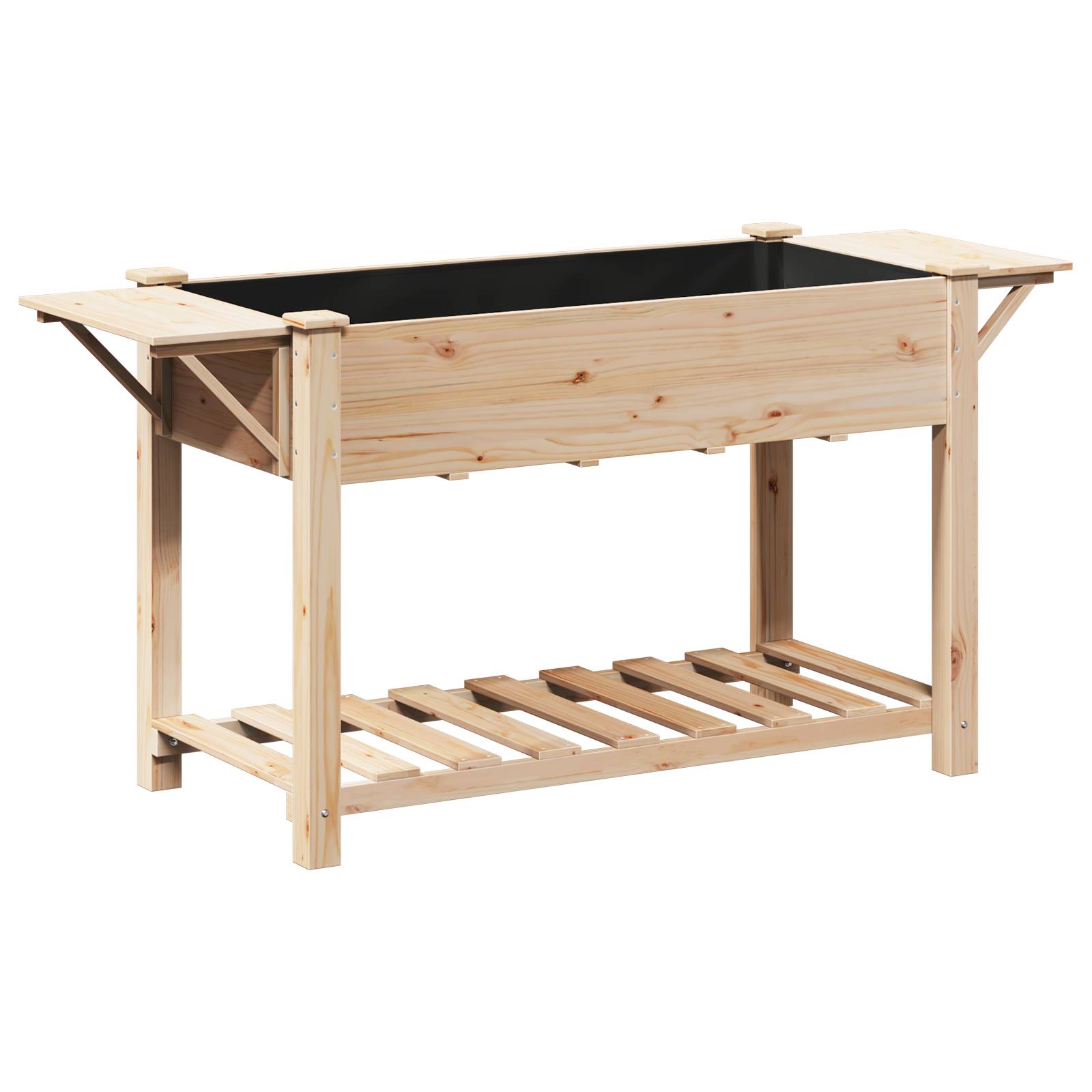 vidaXL Pflanzkasten mit Ablagen 155x59x76 cm Massivholz Tanne
