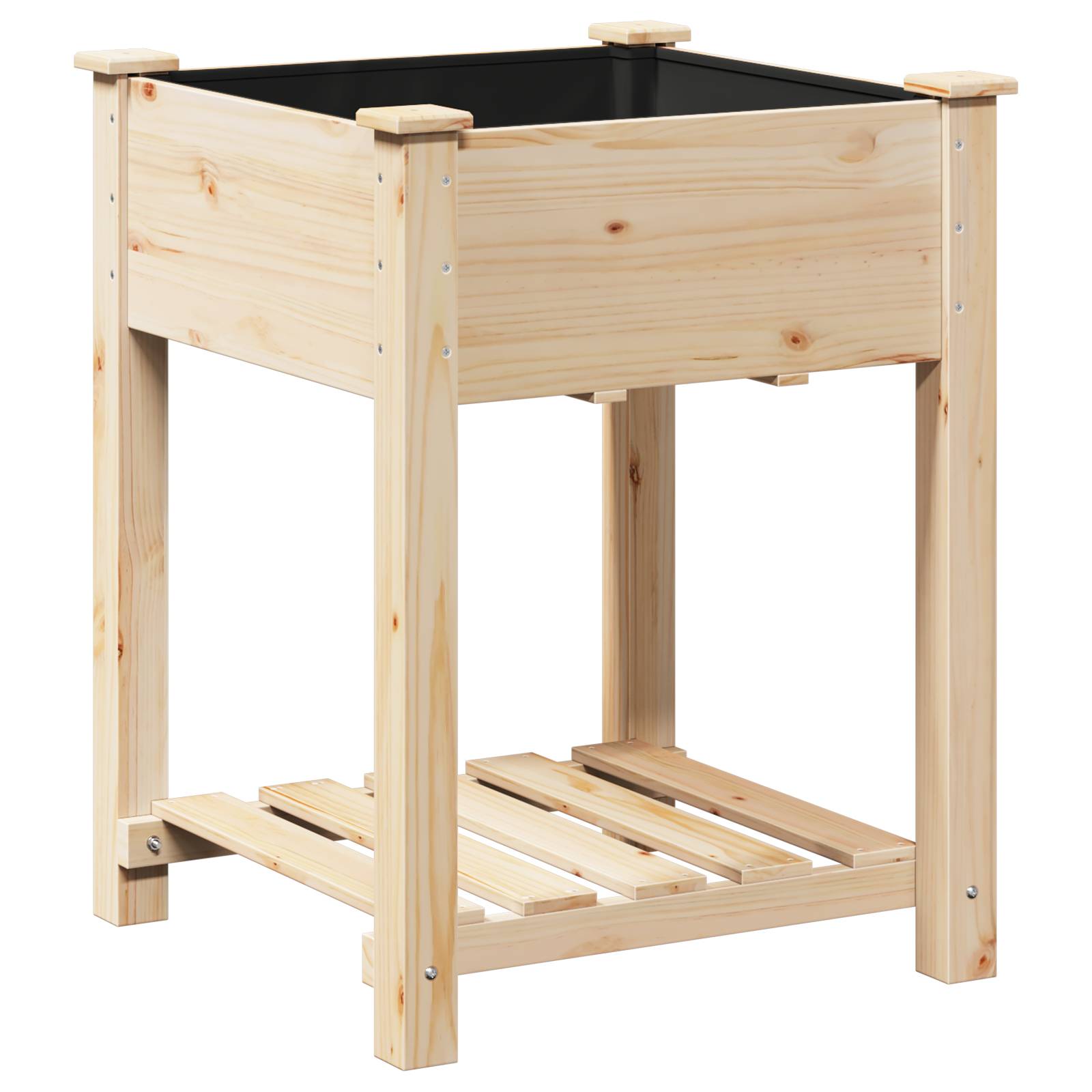 vidaXL Pflanzkasten mit Ablage 60x60x76 cm Massivholz Tanne