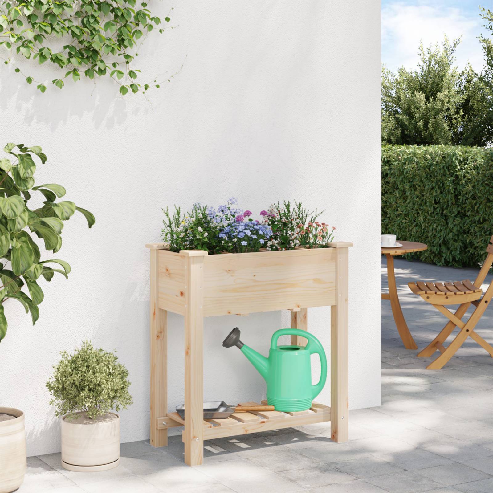 vidaXL Pflanzkasten mit Rankgitter 71x37x76 cm Massivholz Tanne