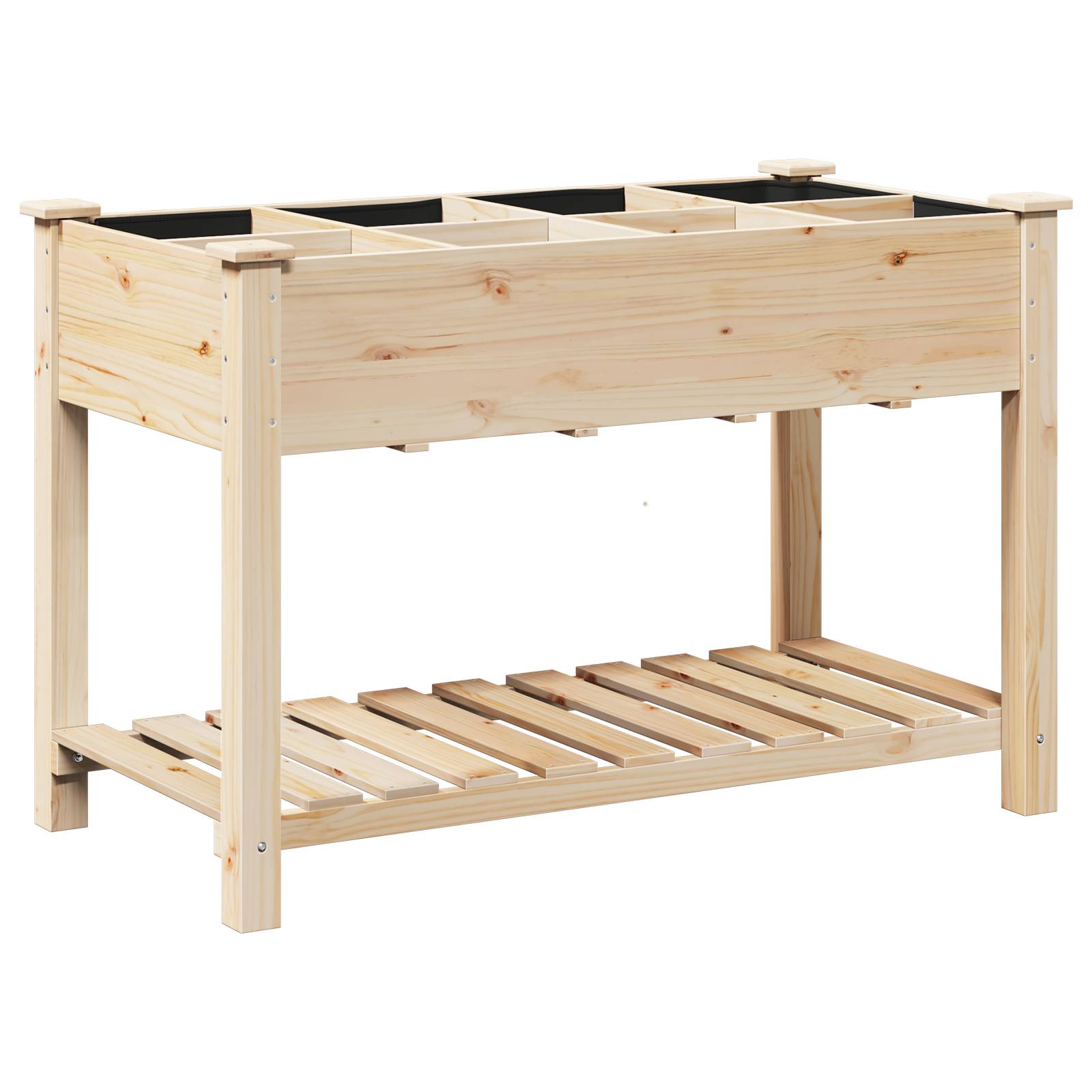 vidaXL Pflanzkasten mit Rankgitter 115x59x76 cm Massivholz Tanne