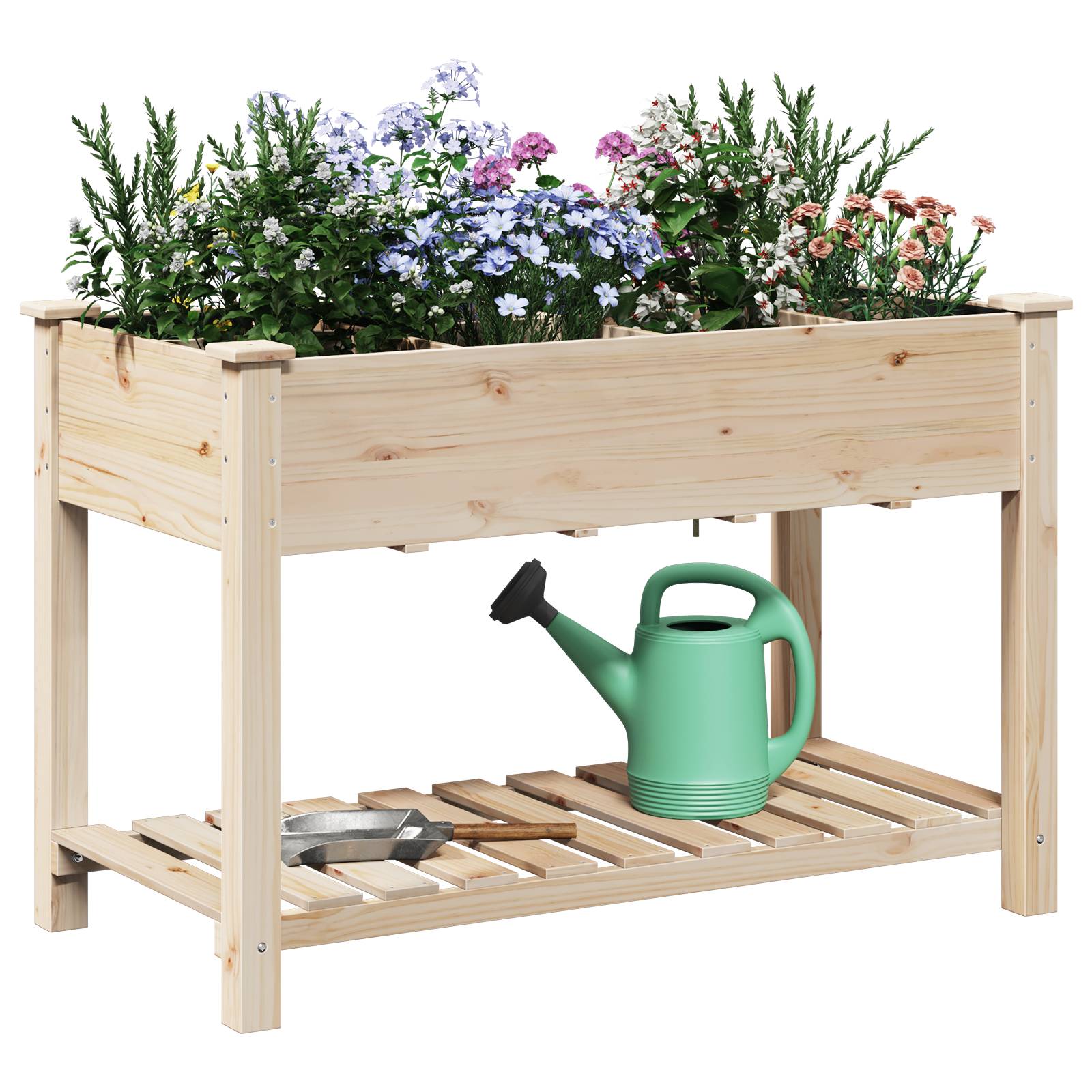 vidaXL Pflanzkasten mit Rankgitter 115x59x76 cm Massivholz Tanne
