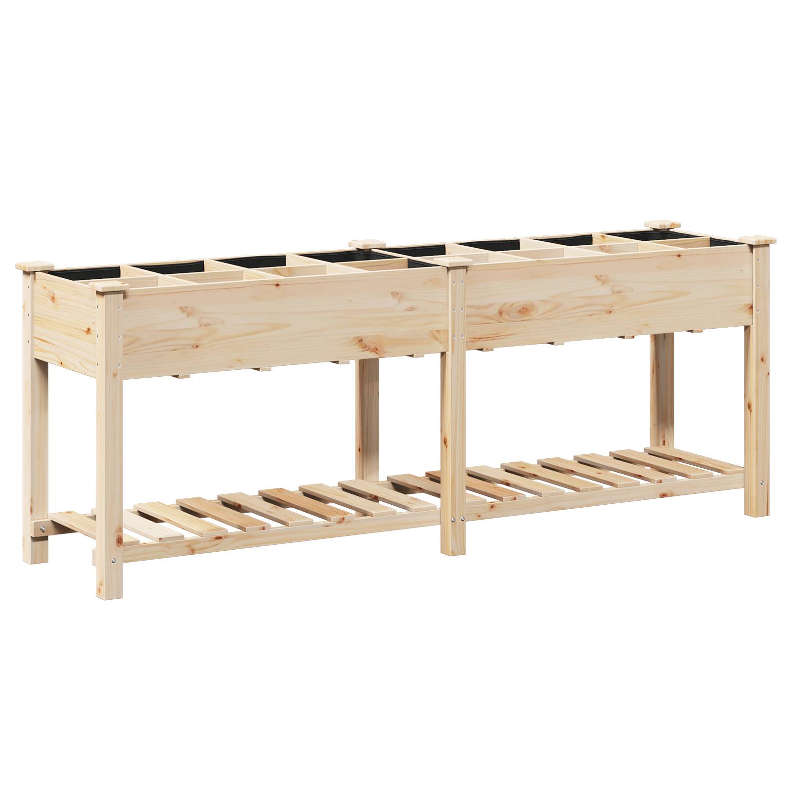 vidaXL Pflanzkasten mit Rankgitter 203x53x76 cm Massivholz Tanne