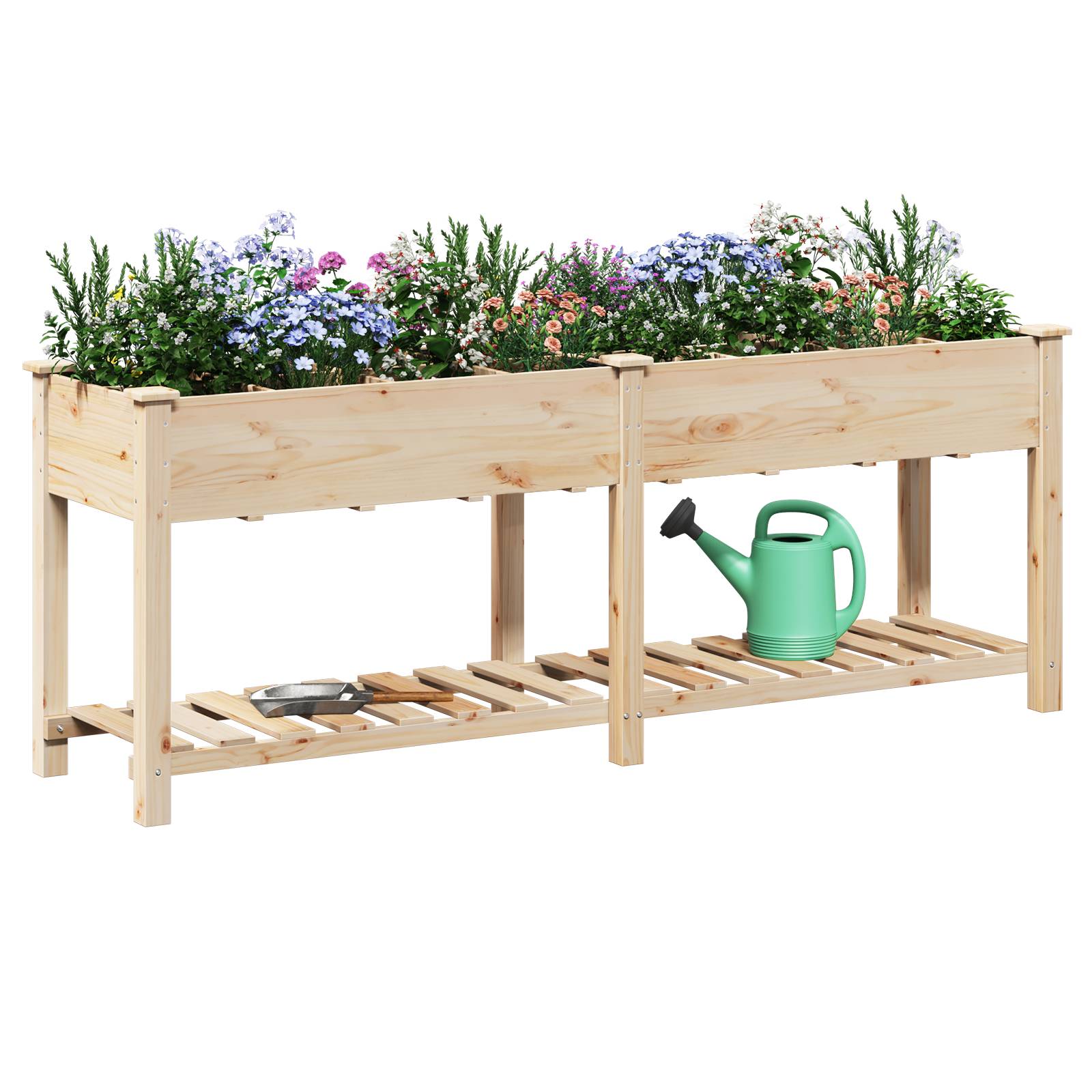 vidaXL Pflanzkasten mit Rankgitter 203x53x76 cm Massivholz Tanne
