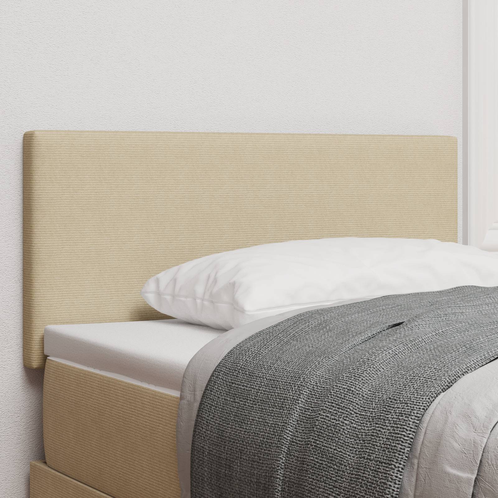 vidaXL Kopfteil Einfarbig Hellgrün Grau 80 cm Cordstoff