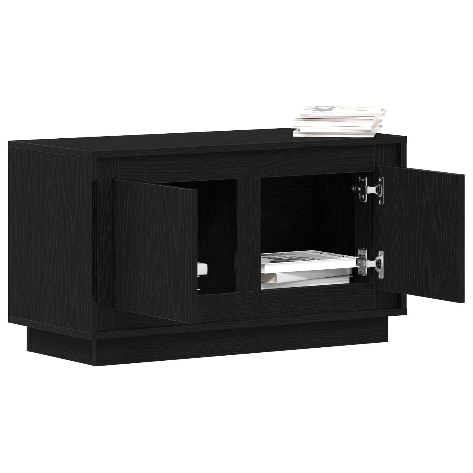 vidaXL TV-Schrank Schwarz Eiche 80x35x45 cm Holzwerkstoff