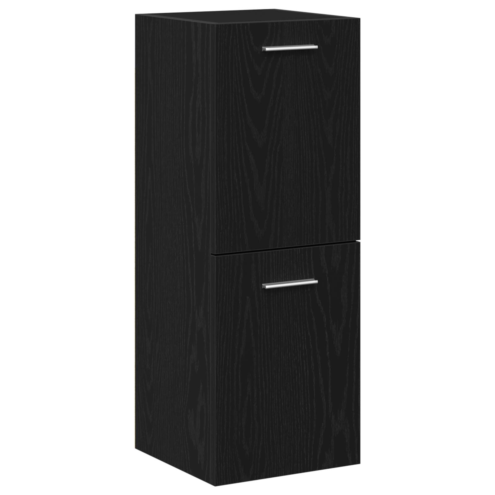 vidaXL 3-tlg. Badmöbel-Set Schwarz Eiche Holzwerkstoff