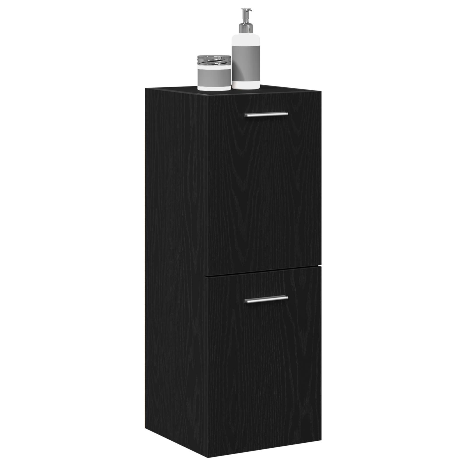 vidaXL Bad-Wandschrank Schwarz Eiche 30x30x80 cm Spanplatte
