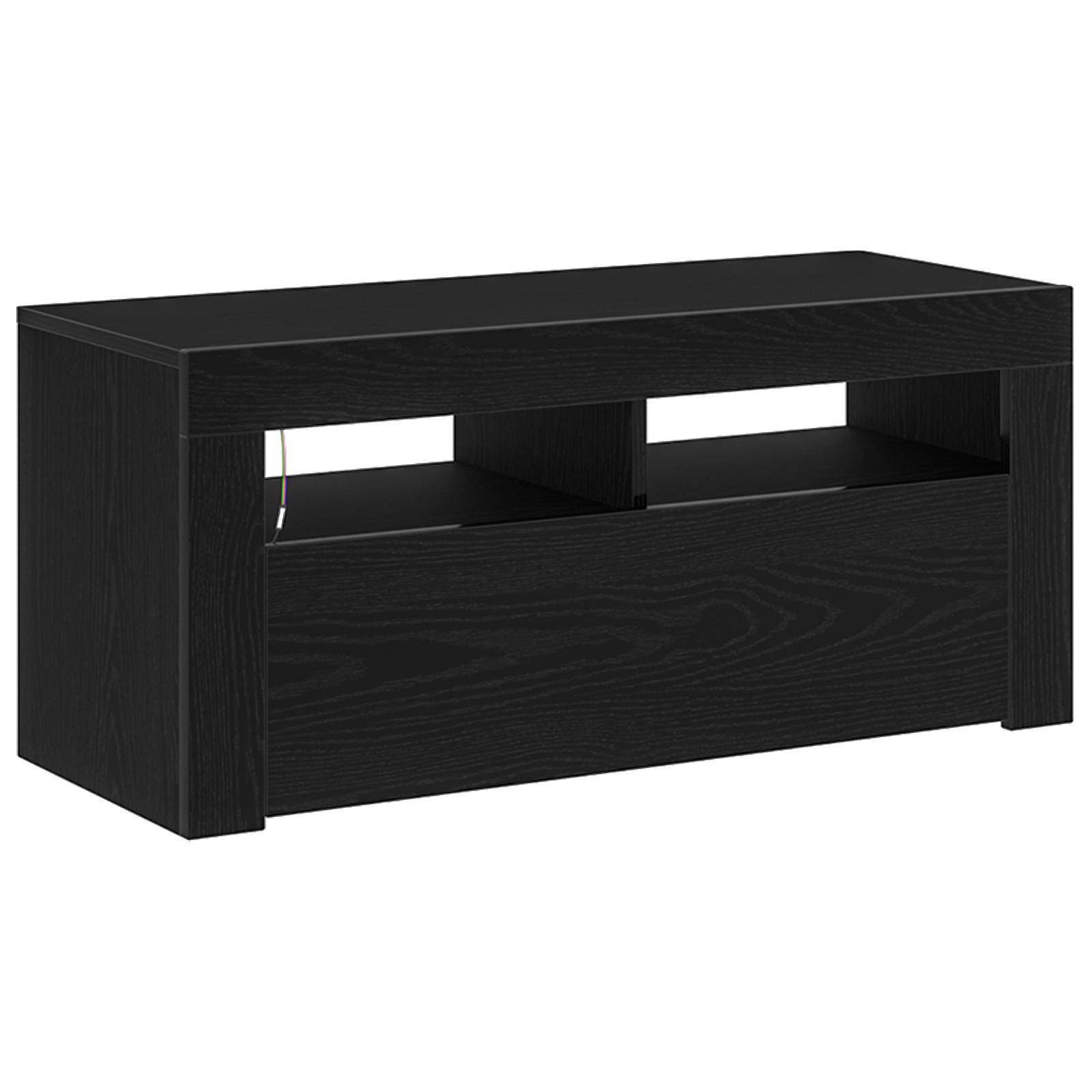 vidaXL LED TV-Schrank Schwarz Eiche 90x35x40 cm Holzwerkstoff