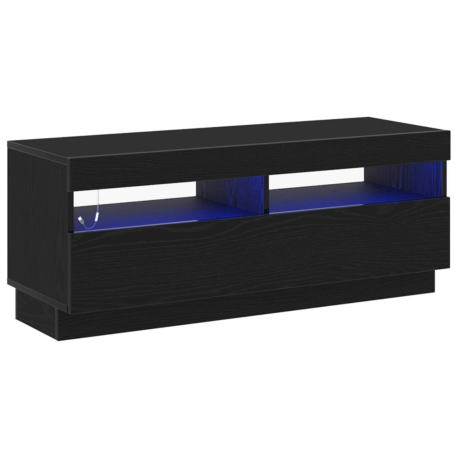 vidaXL LED TV-Möbel Schwarz Eiche 100x35x40 cm Holzwerkstoff
