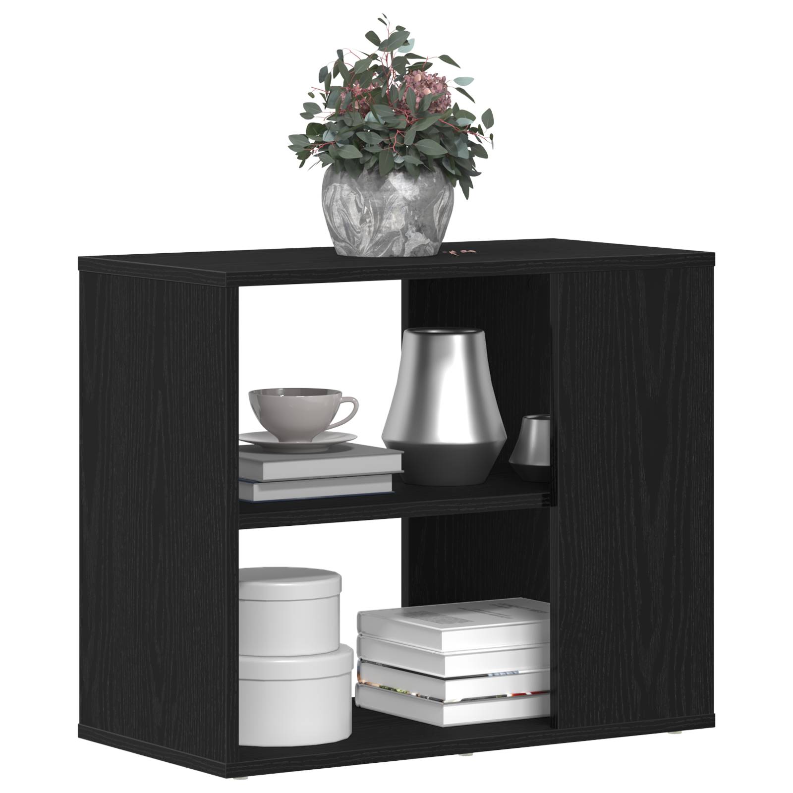 vidaXL Sideboard in schwarzer Eiche, 60x30x50 cm, aus Holzwerkstoff