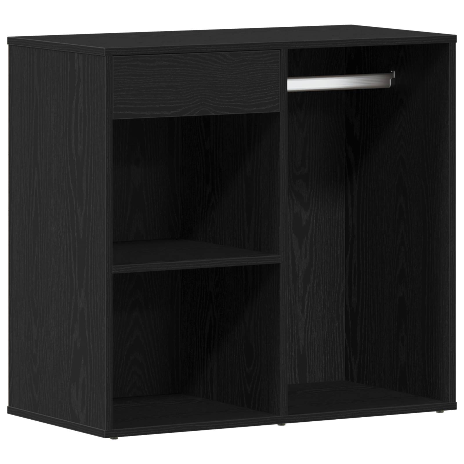 vidaXL Schwarzer Eichen-Kosmetikschrank 80x40x75 cm aus Holzwerkstoff