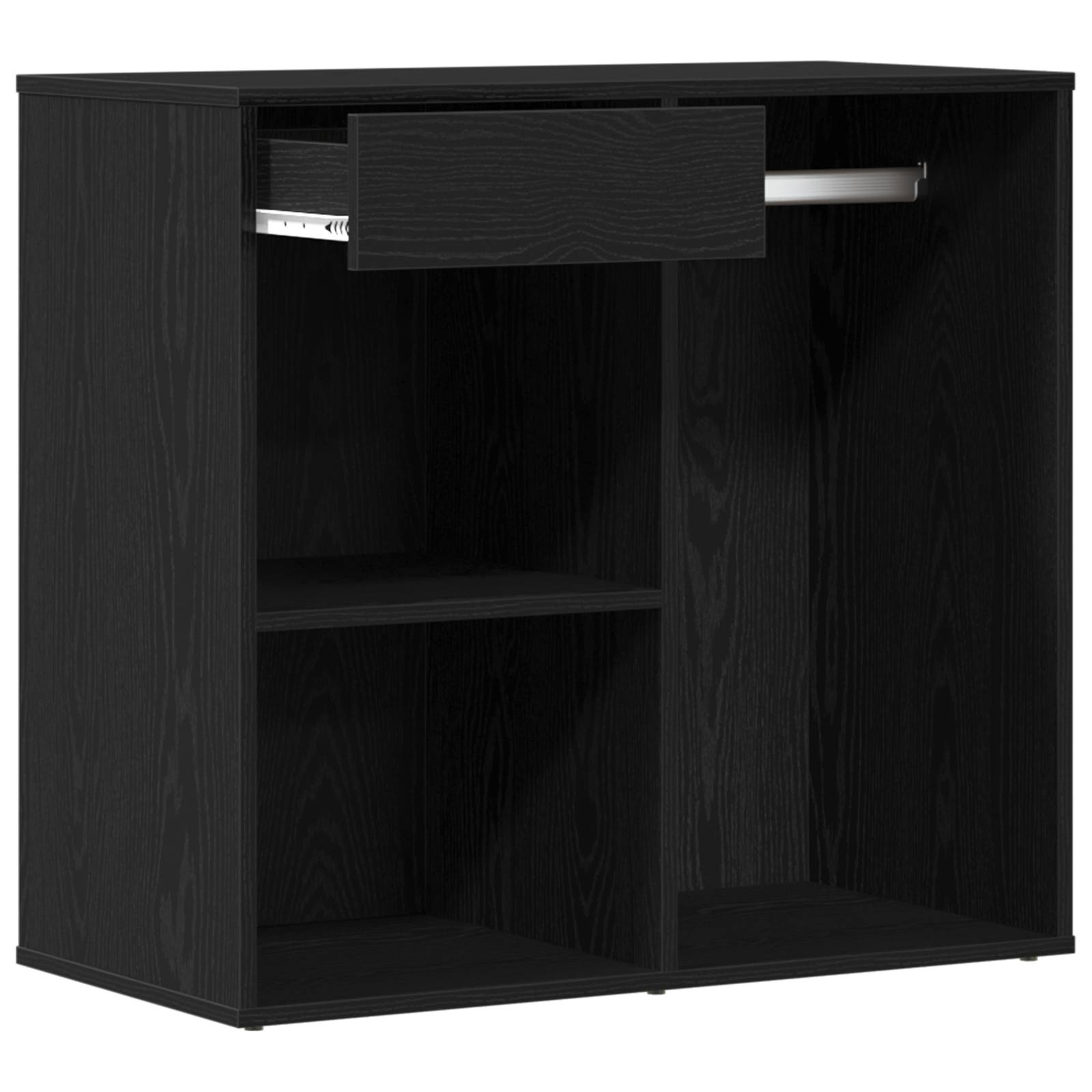 vidaXL Schwarzer Eichen-Kosmetikschrank 80x40x75 cm aus Holzwerkstoff