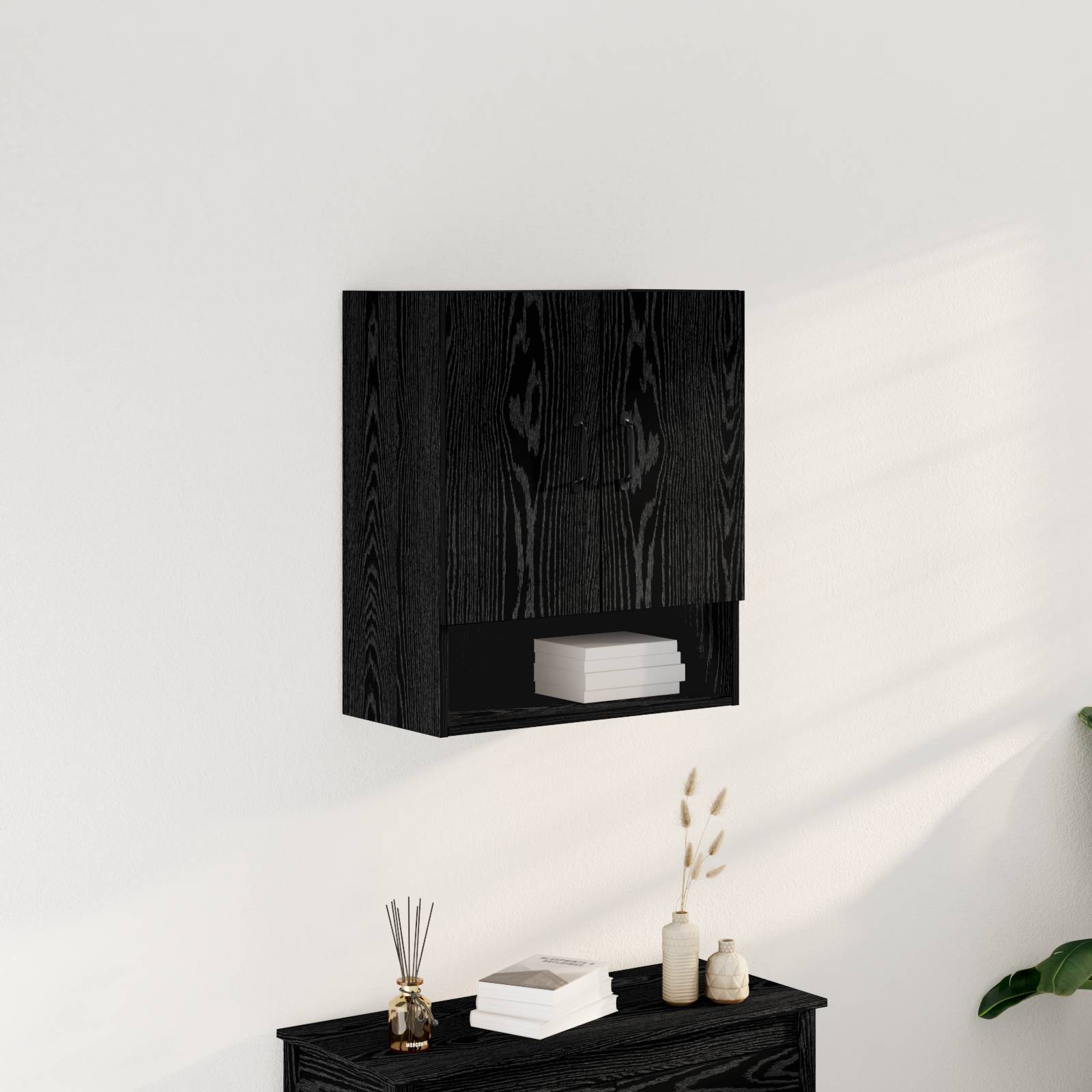 vidaXL Wandregal Schwarze Eiche 60x30x70 cm Holzwerkstoff