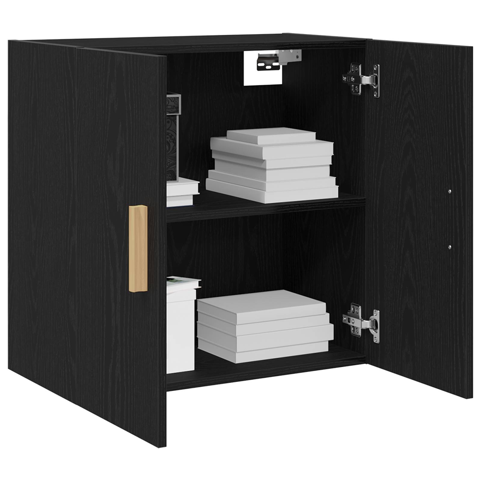vidaXL Schwarzer Eichen-Wandschrank - 60x30x60 cm, Hergestellt aus Holzwerkstoff