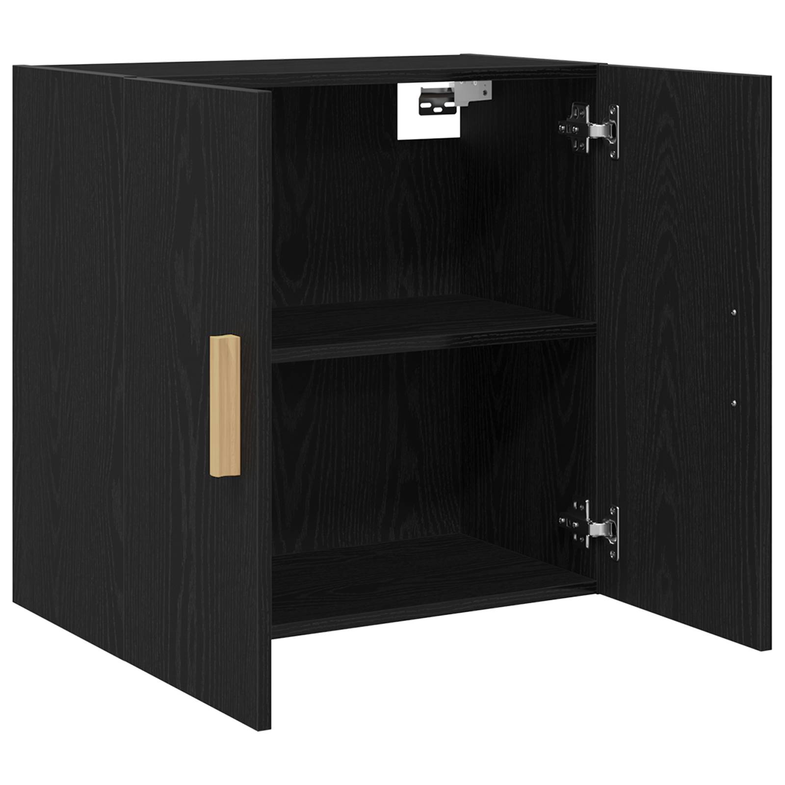 vidaXL Schwarzer Eichen-Wandschrank - 60x30x60 cm, Hergestellt aus Holzwerkstoff