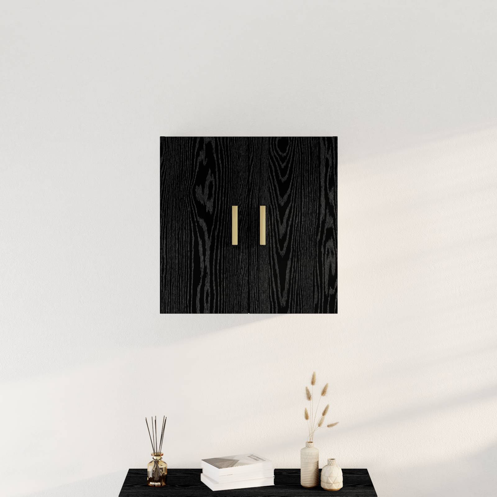 vidaXL Schwarzer Eichen-Wandschrank - 60x30x60 cm, Hergestellt aus Holzwerkstoff