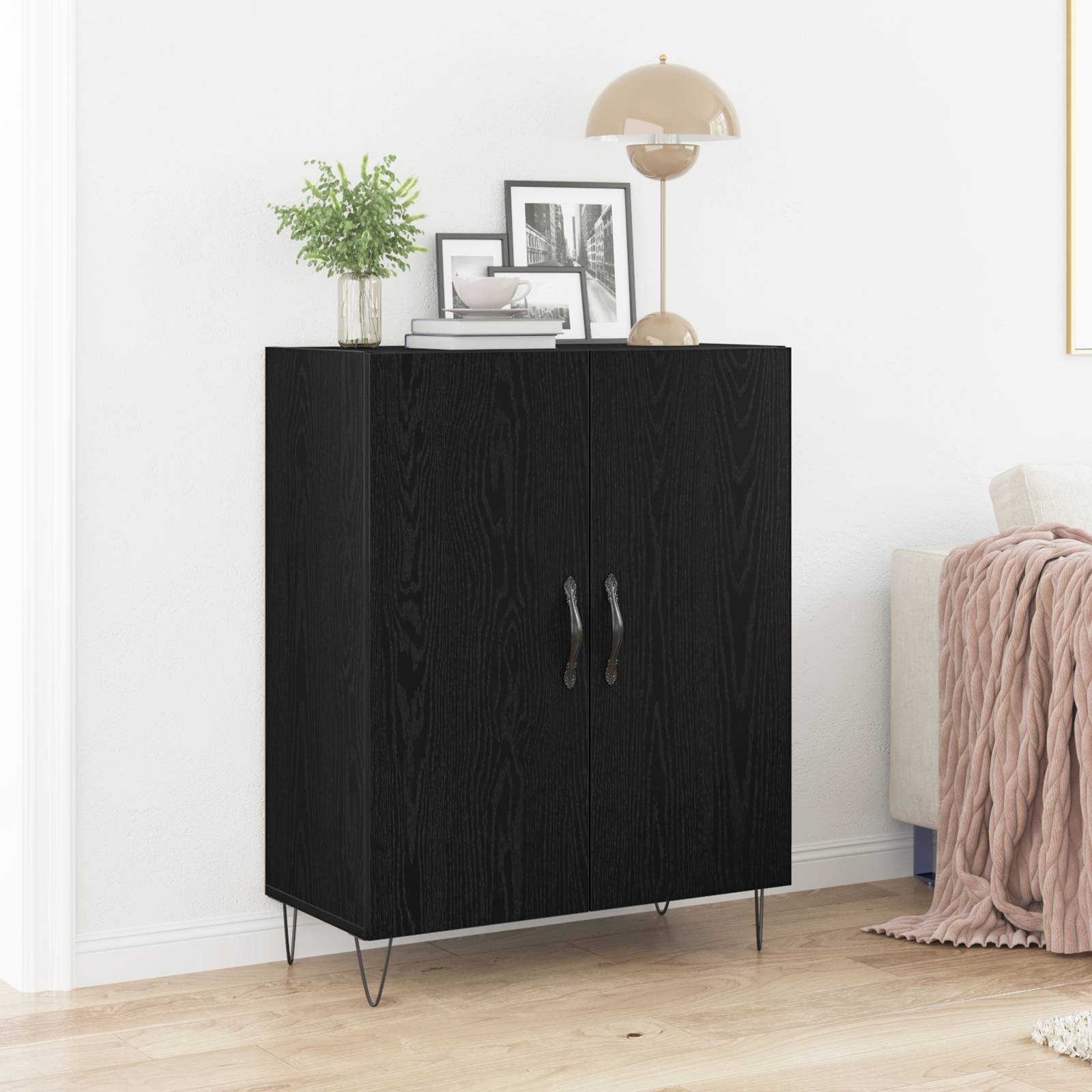 vidaXL Sideboard Schwarze Eiche 69,5x34x90 cm Holzwerkstoff