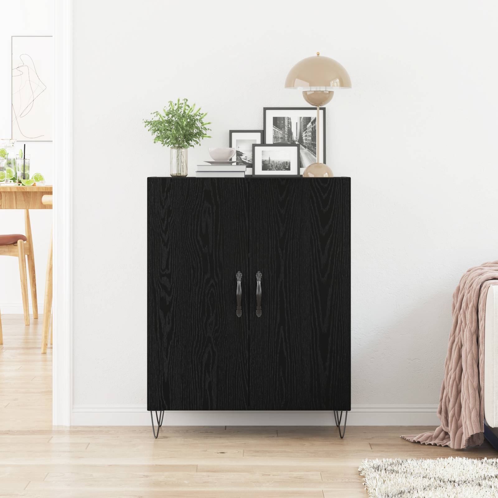 vidaXL Sideboard Schwarze Eiche 69,5x34x90 cm Holzwerkstoff