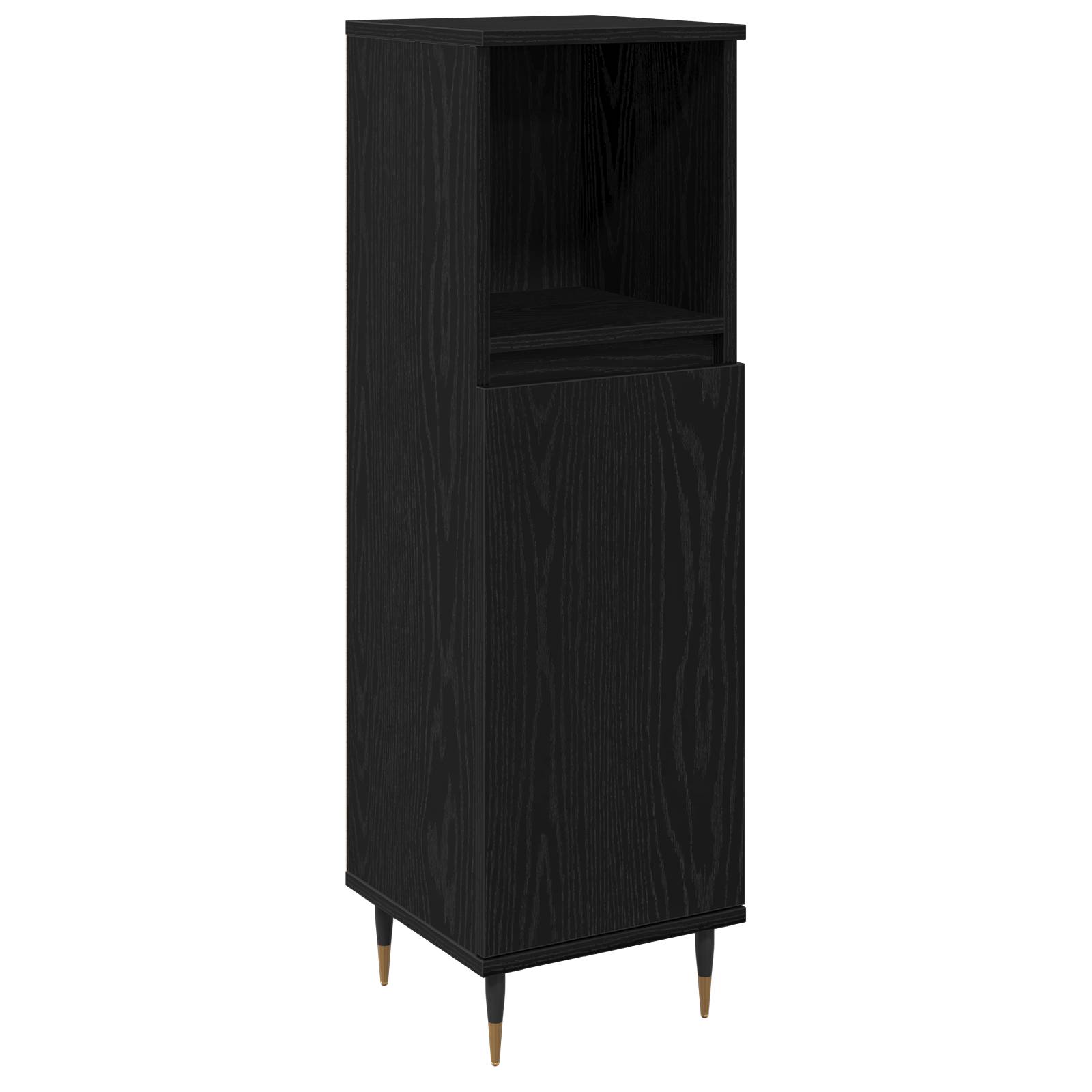 vidaXL Badschrank Schwarz Eiche 30x30x100 cm Holzwerkstoff