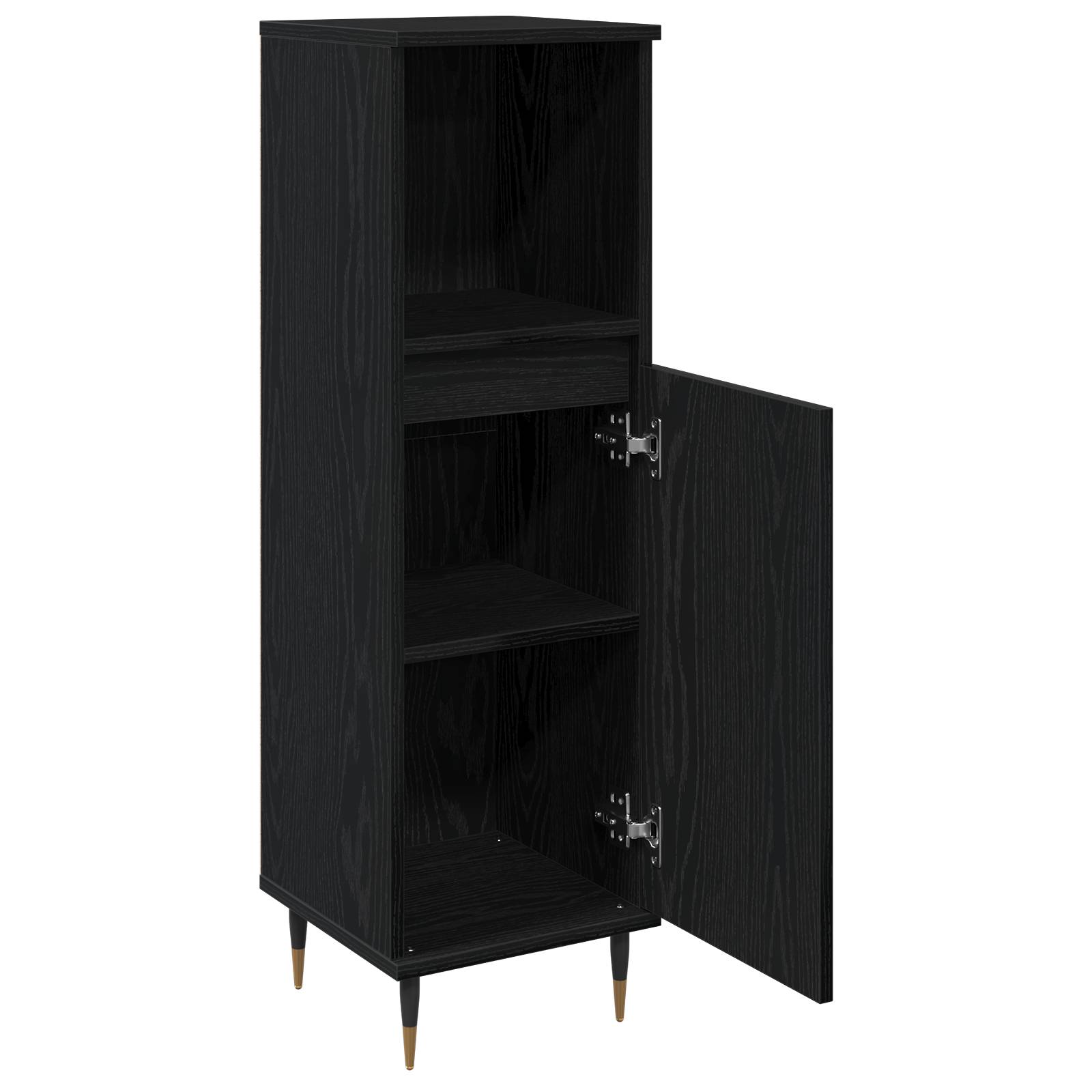 vidaXL Badschrank Schwarz Eiche 30x30x100 cm Holzwerkstoff