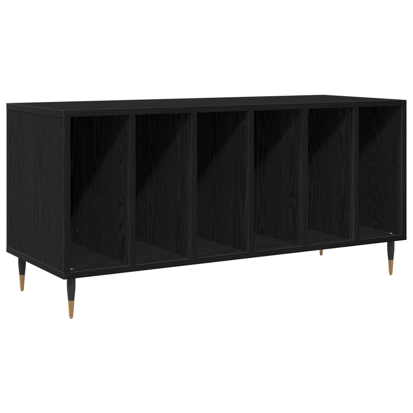 vidaXL Schallplattenschrank Schwarz Eiche 100x38x48 cm Holzwerkstoff