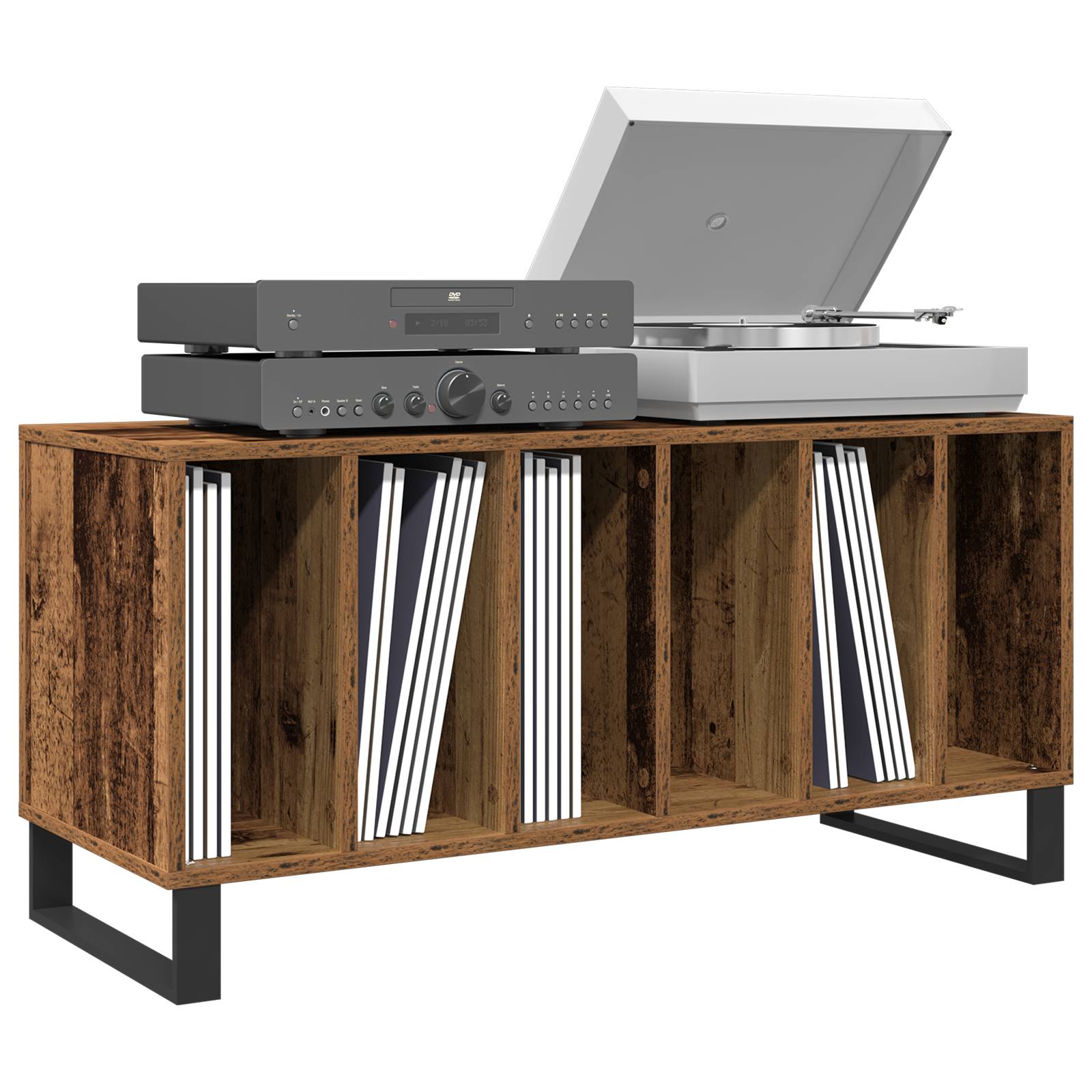 vidaXL Schallplattenschrank Altholz 100x38x48 cm Holzwerkstoff