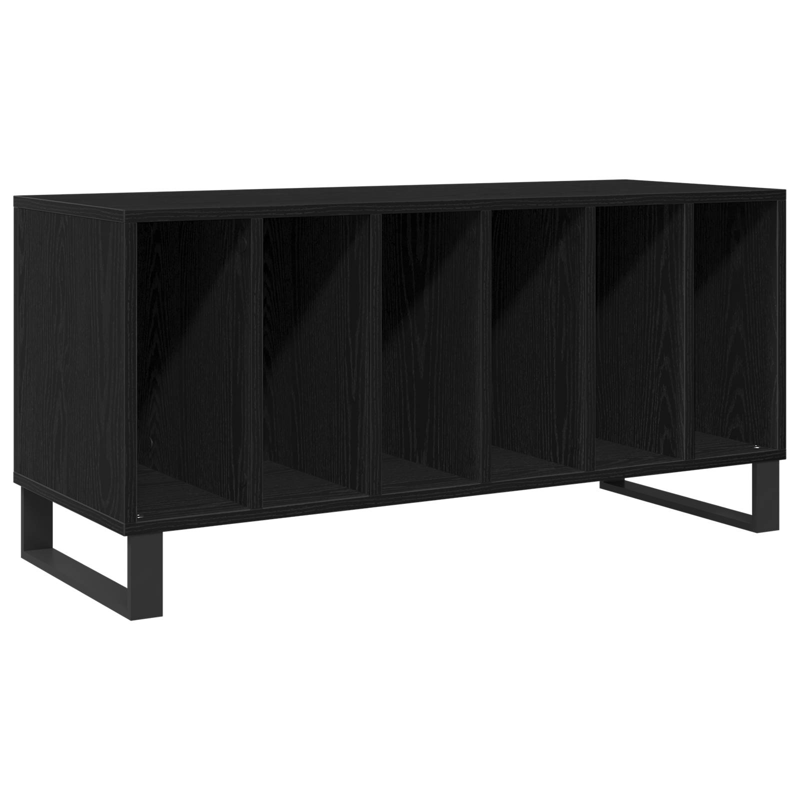 vidaXL Schallplattenschrank Schwarz Eiche 100x38x48 cm Holzwerkstoff