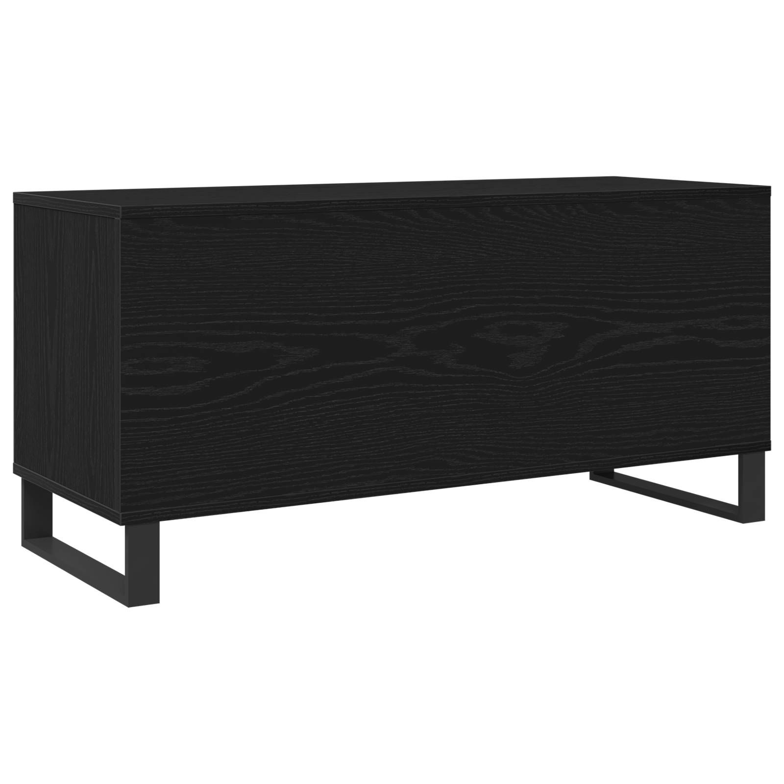 vidaXL Schallplattenschrank Schwarz Eiche 100x38x48 cm Holzwerkstoff