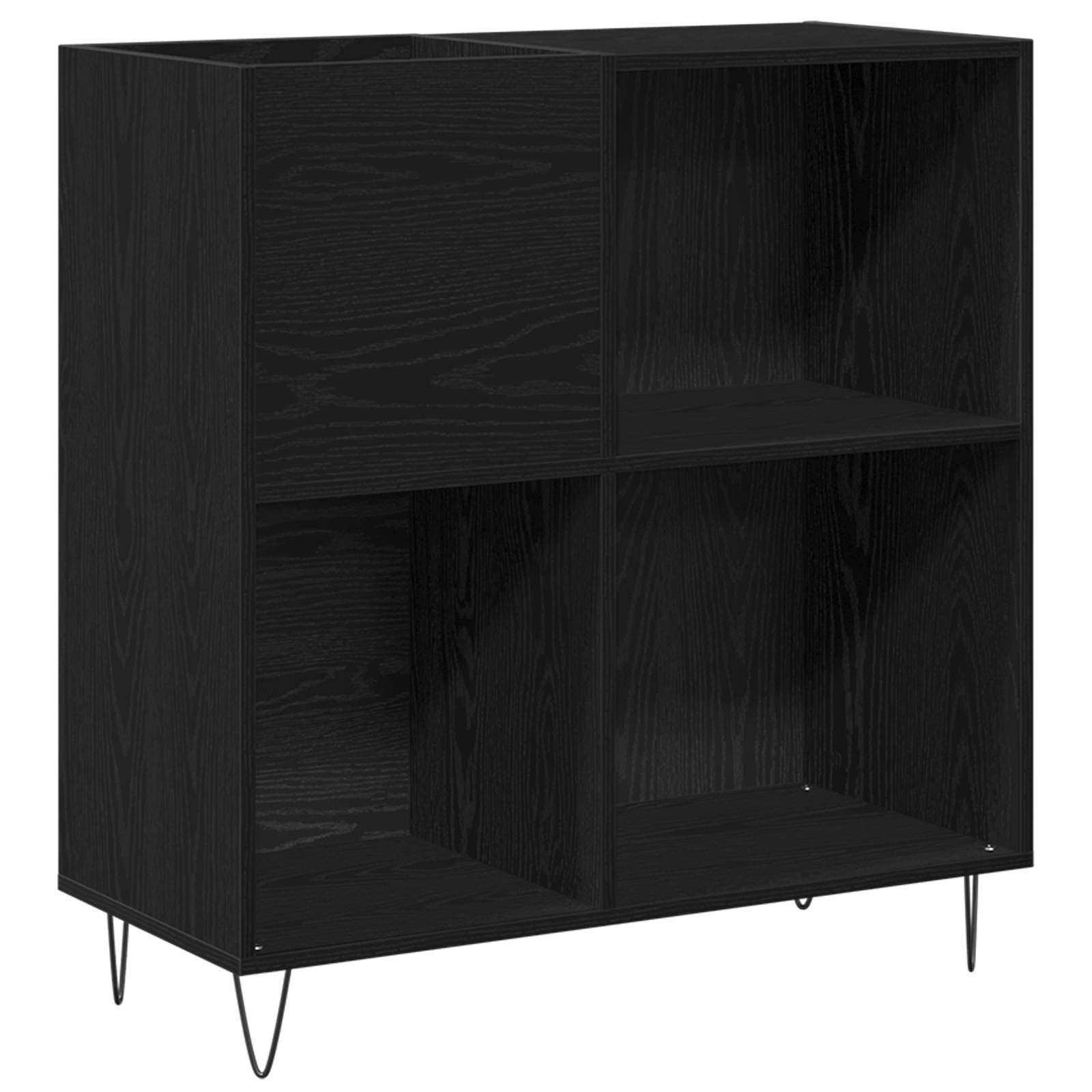 vidaXL Schallplattenschrank Schwarz Eiche 84,5x38x90 cm Holzwerkstoff