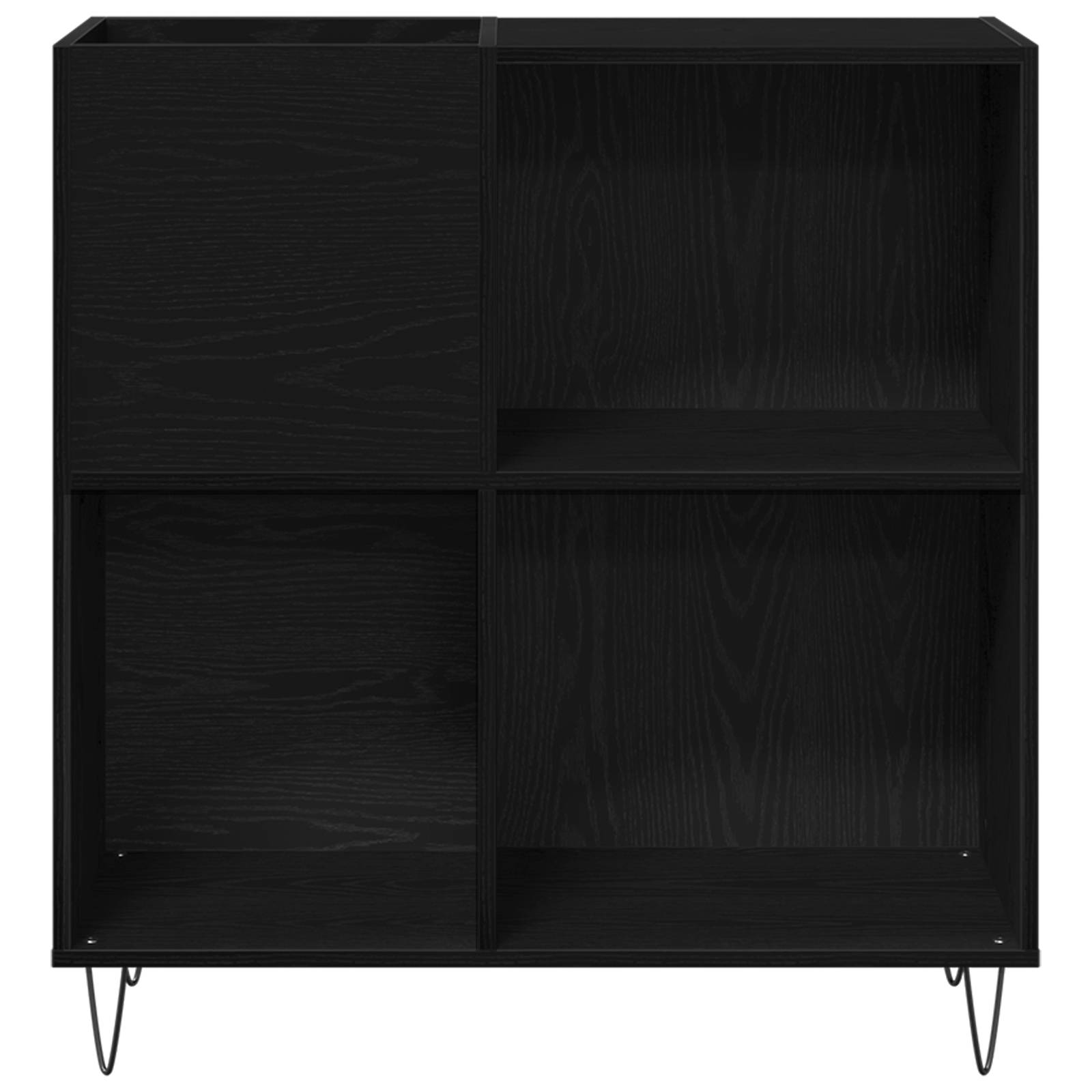 vidaXL Schallplattenschrank Schwarz Eiche 84,5x38x90 cm Holzwerkstoff