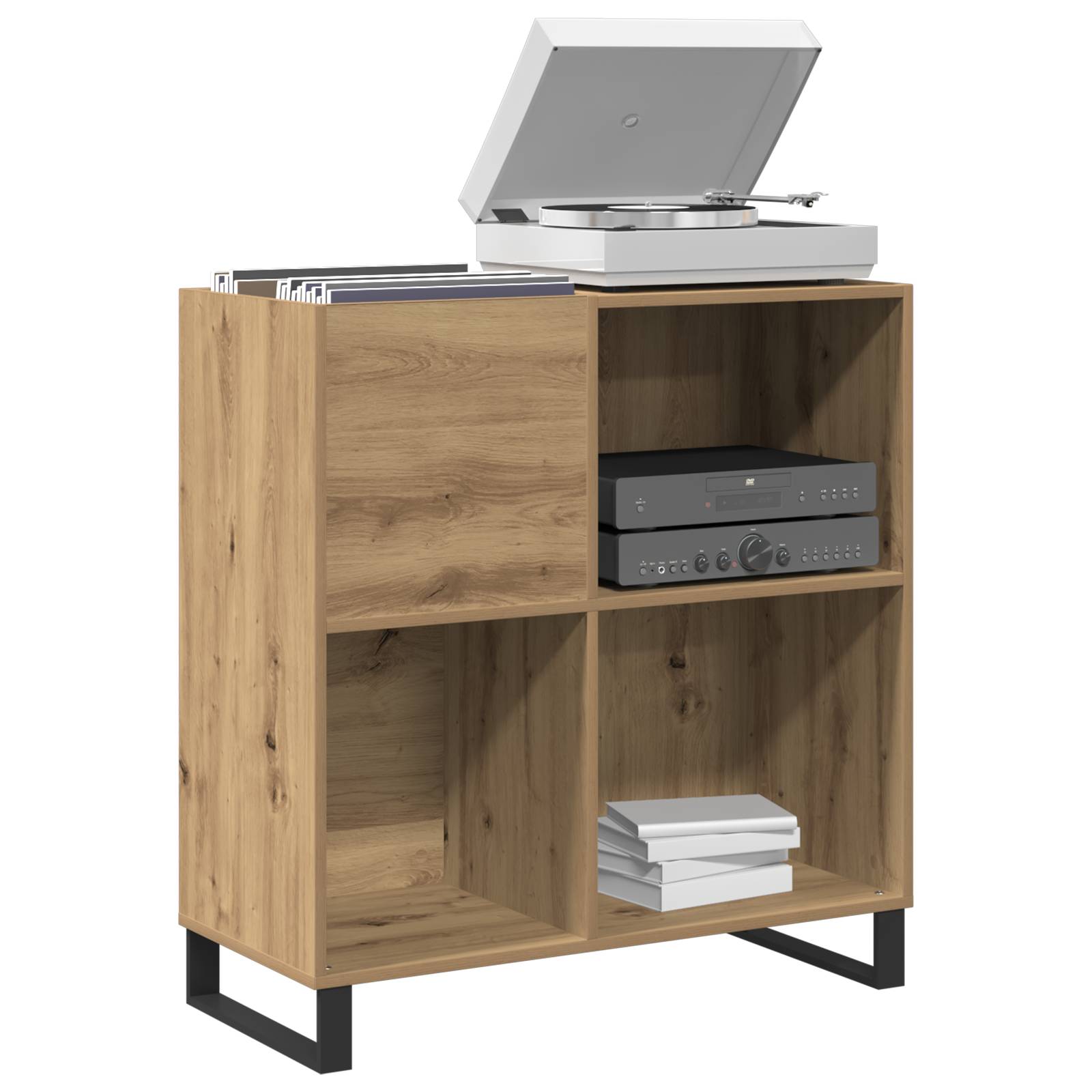 vidaXL Schallplattenschrank Altholz 84,5x38x89 cm Holzwerkstoff