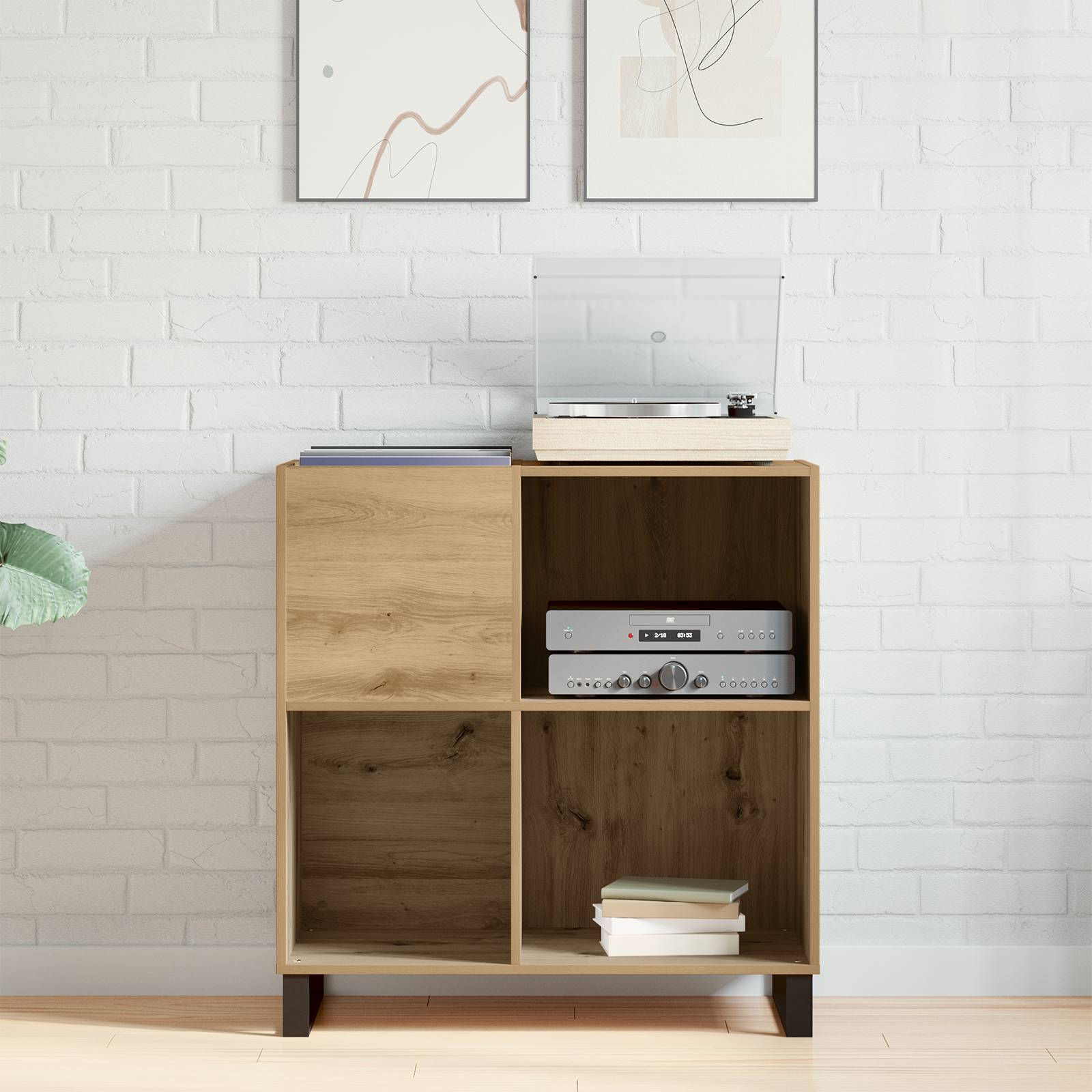vidaXL Schallplattenschrank Altholz 84,5x38x89 cm Holzwerkstoff