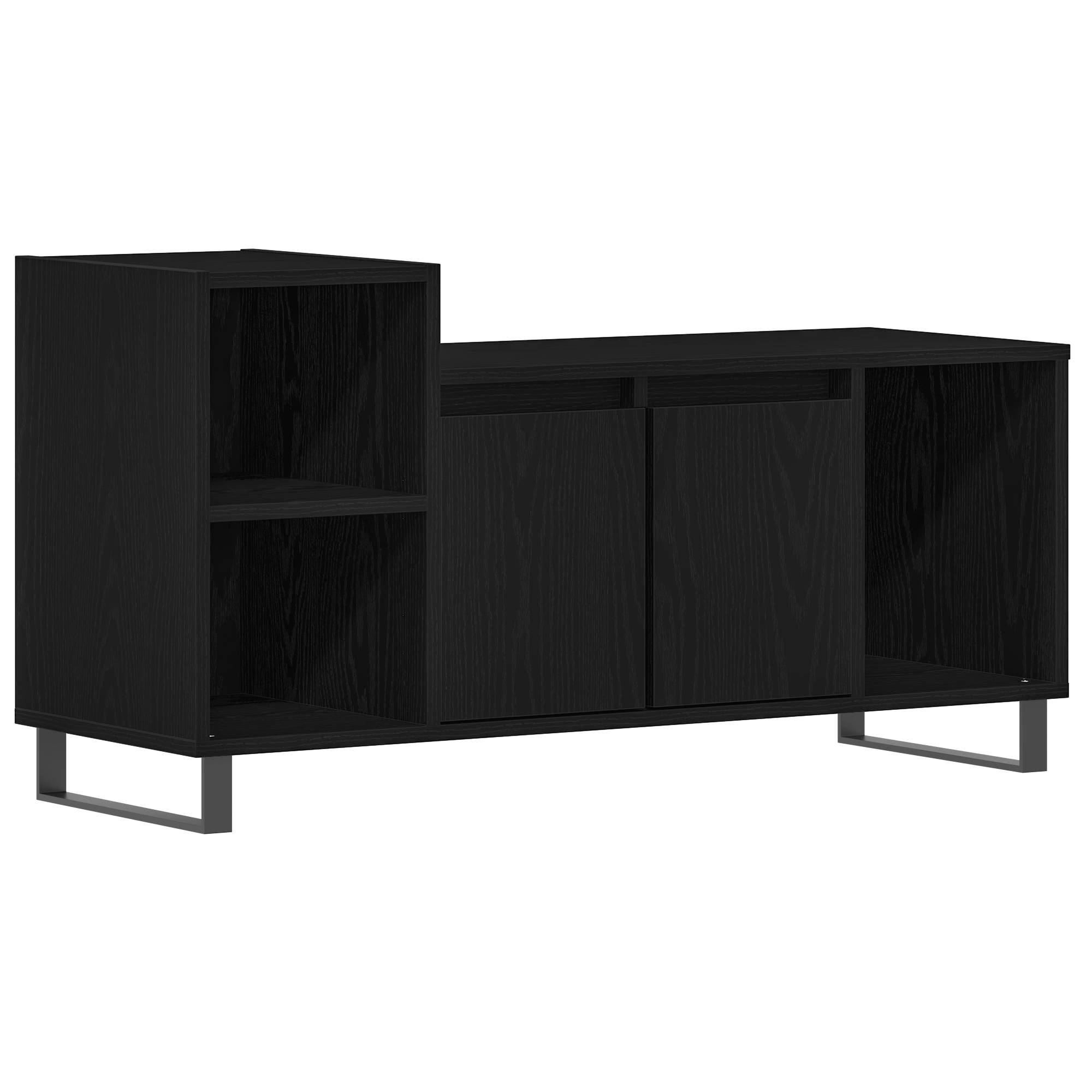 vidaXL TV-Schrank Schwarz Eiche 100x35x55 cm Holzwerkstoff