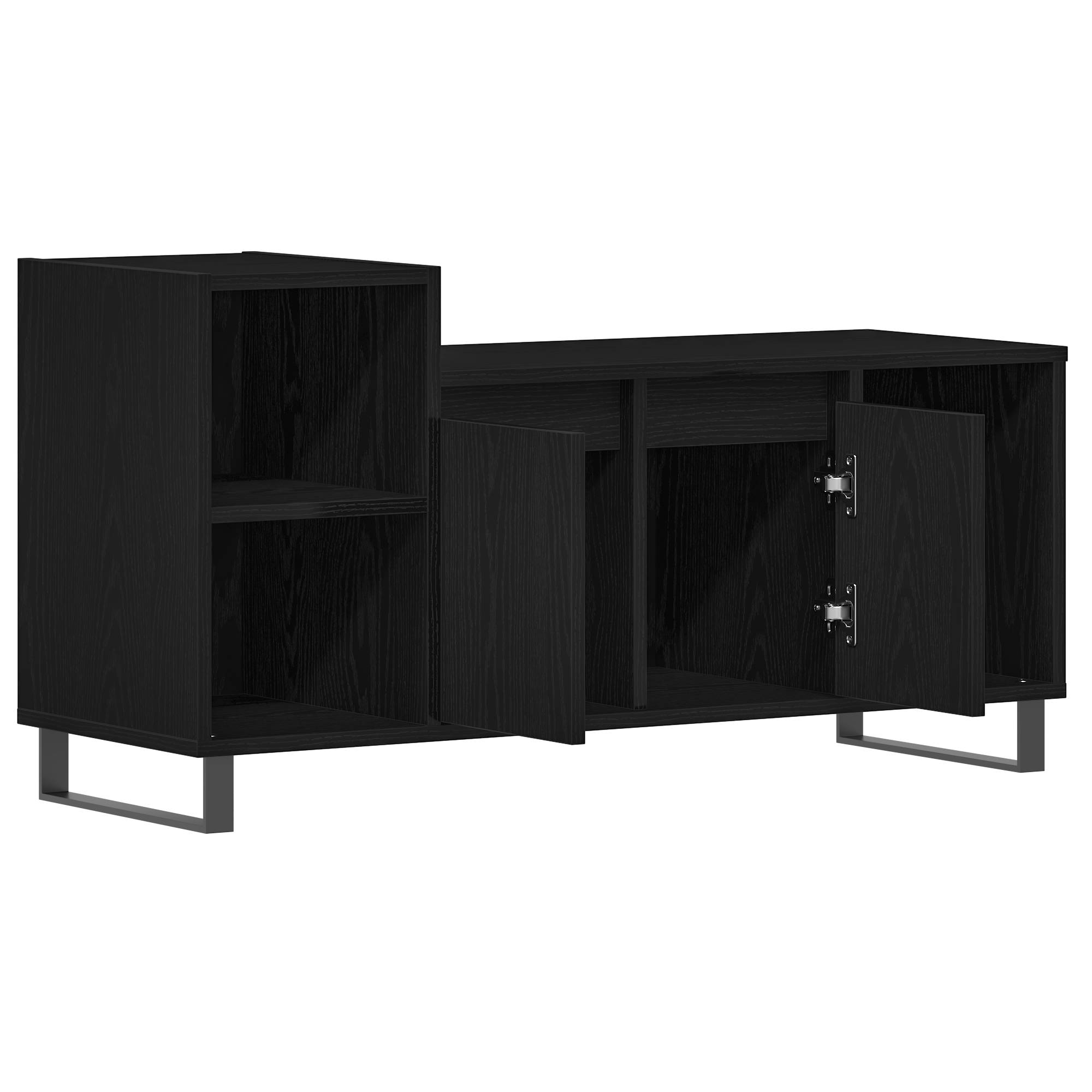 vidaXL TV-Schrank Schwarz Eiche 100x35x55 cm Holzwerkstoff