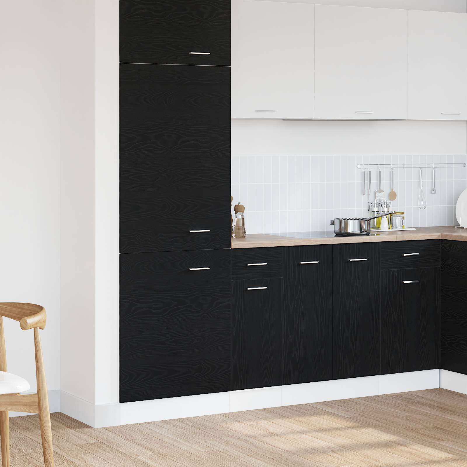 vidaXL Unterschrank mit Schublade Schwarz Eiche 30x46x81,5 cm