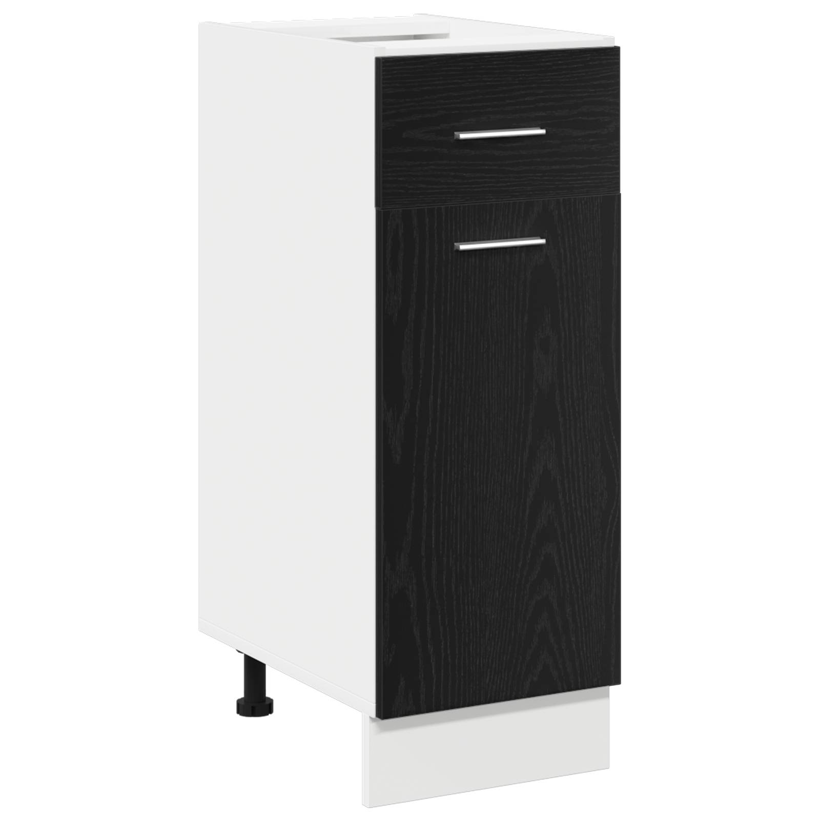 vidaXL Unterschrank mit Schublade Schwarz Eiche 30x46x81,5 cm