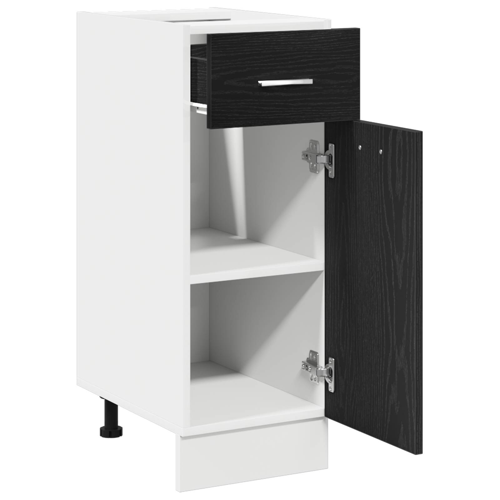 vidaXL Unterschrank mit Schublade Schwarz Eiche 30x46x81,5 cm