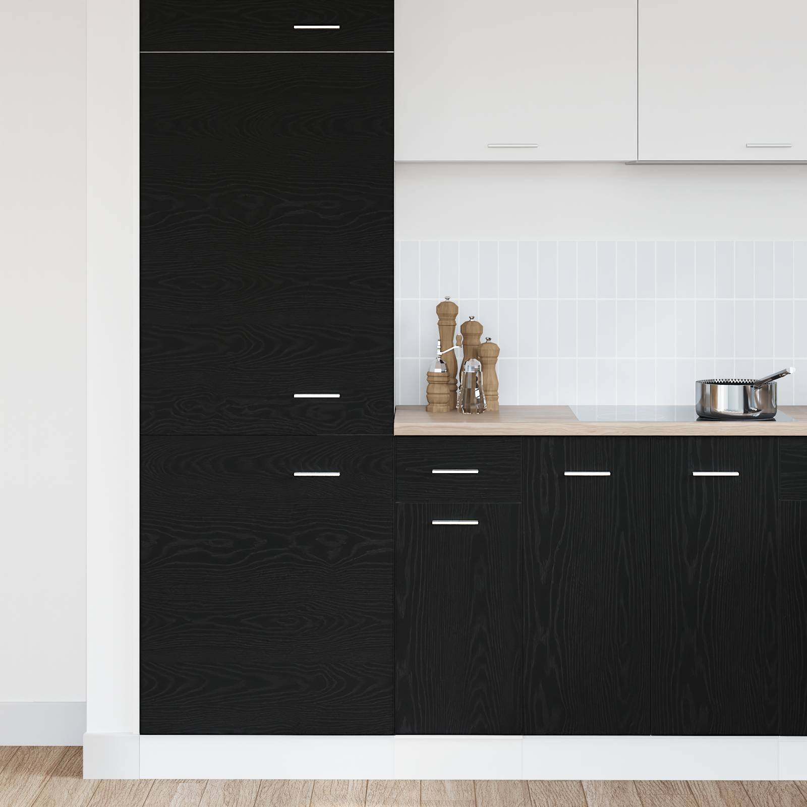 vidaXL Unterschrank mit Schublade Schwarz Eiche 30x46x81,5 cm