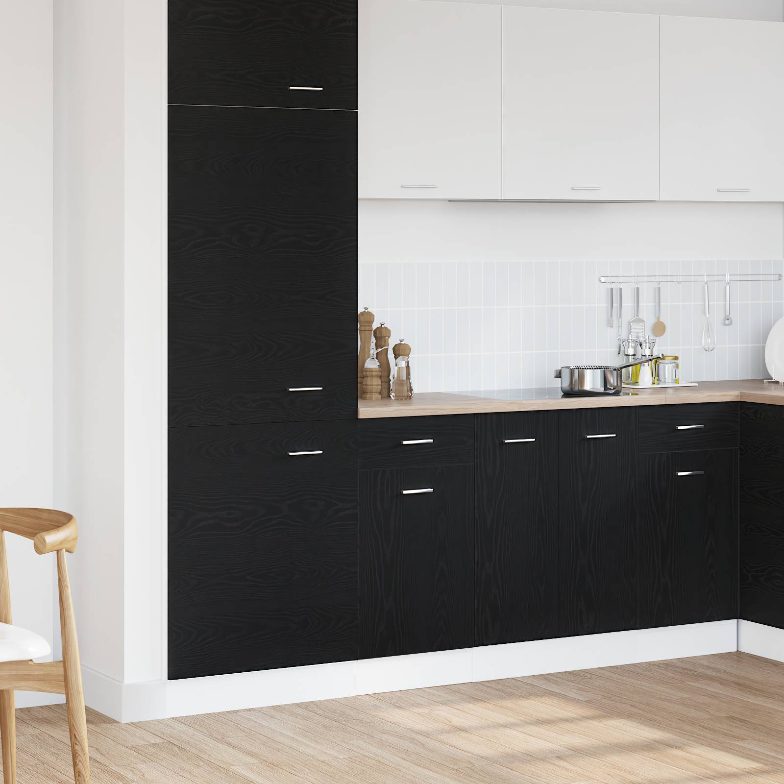 vidaXL Unterschrank mit Schublade Schwarze Eiche 40x46x81,5 cm
