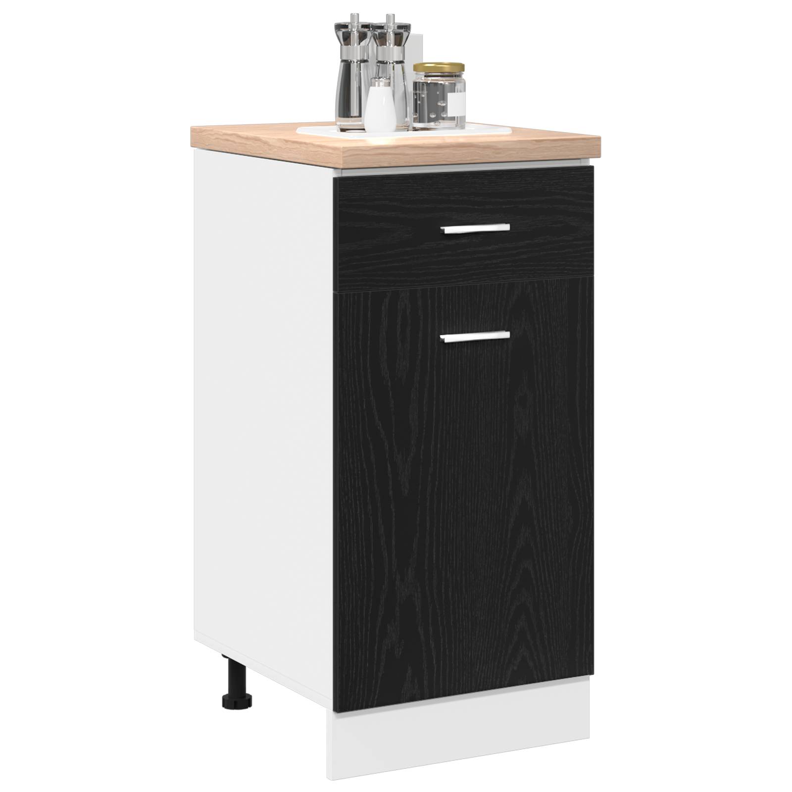 vidaXL Unterschrank mit Schublade Schwarze Eiche 40x46x81,5 cm