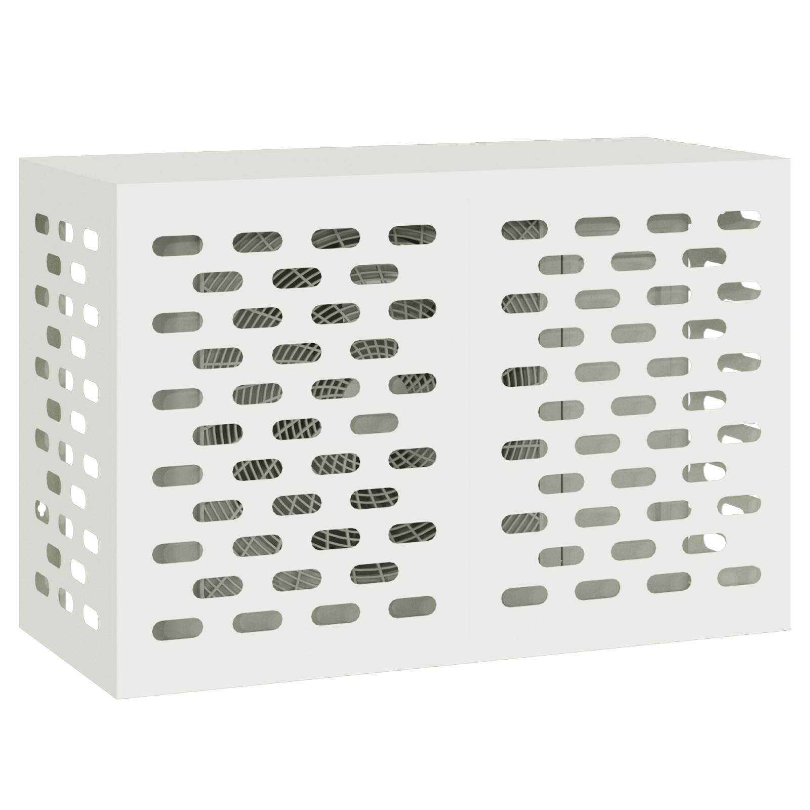 vidaXL Klimaanlagenabdeckung - Weiß, 90x40x60 cm, Aus Stahl