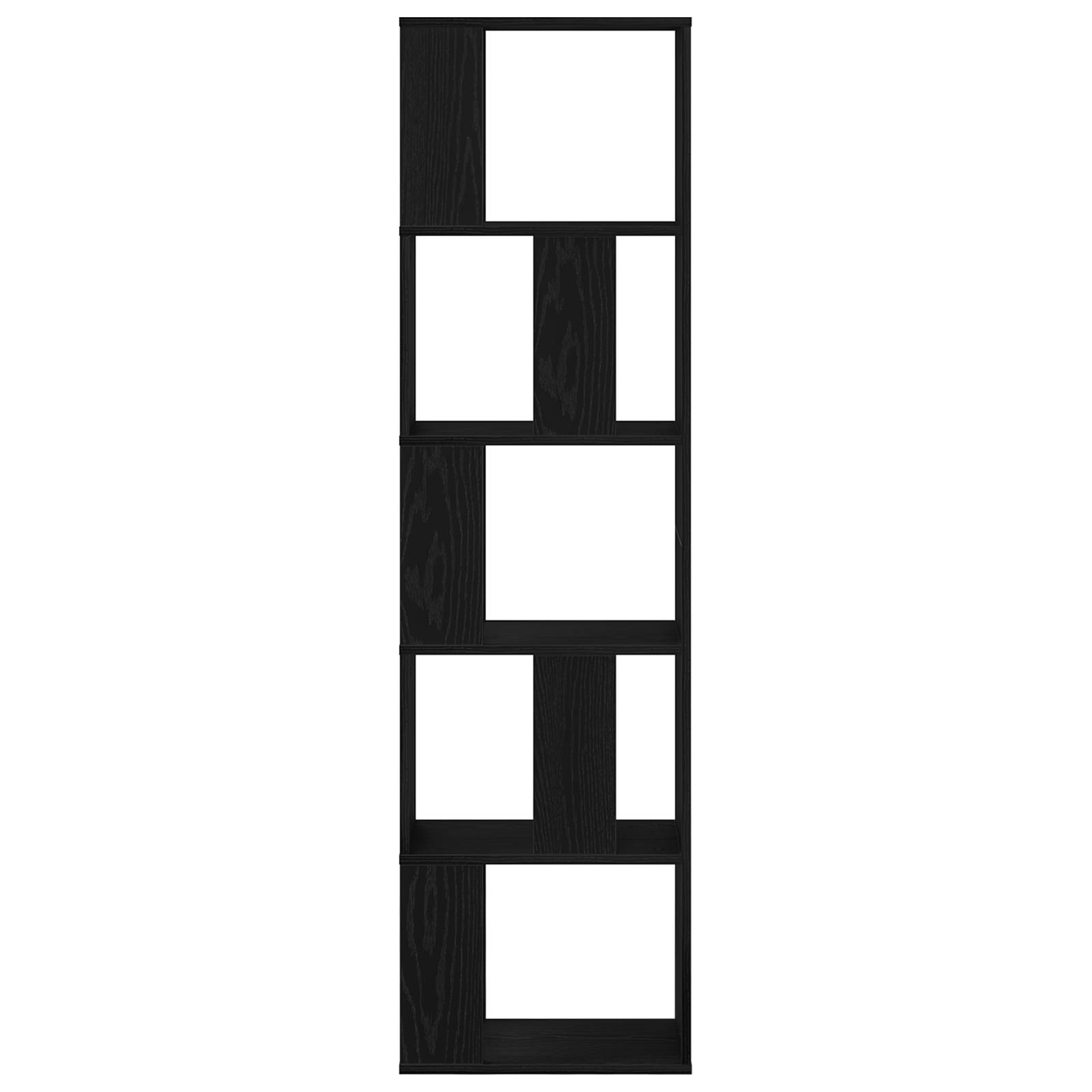 vidaXL Bücherregal 5 Böden Schwarz Eiche 45x23,5x162,5cm Holzwerkstoff