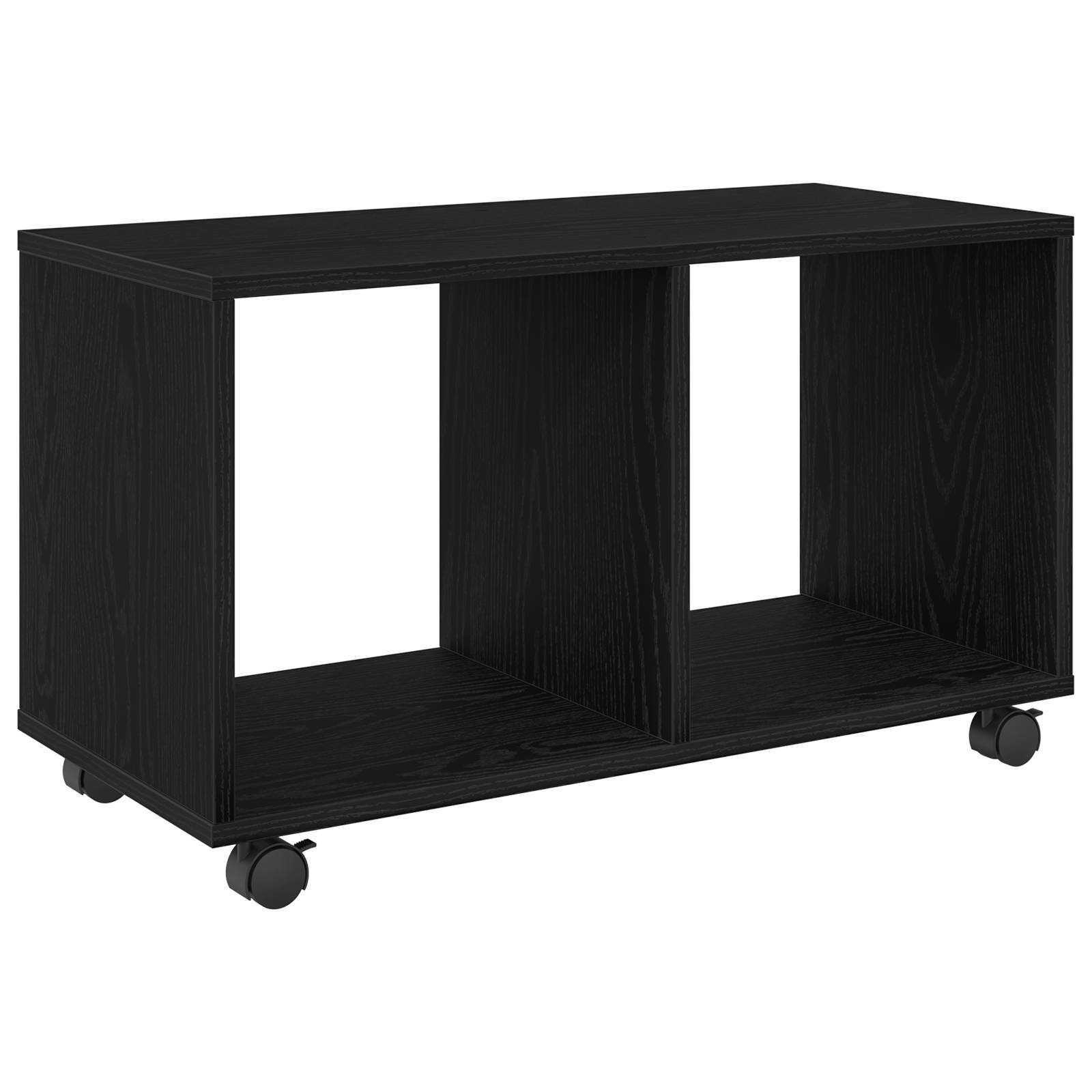 vidaXL Beistelltisch mit Rollen Schwarz Eiche 72x33x42,5 cm
