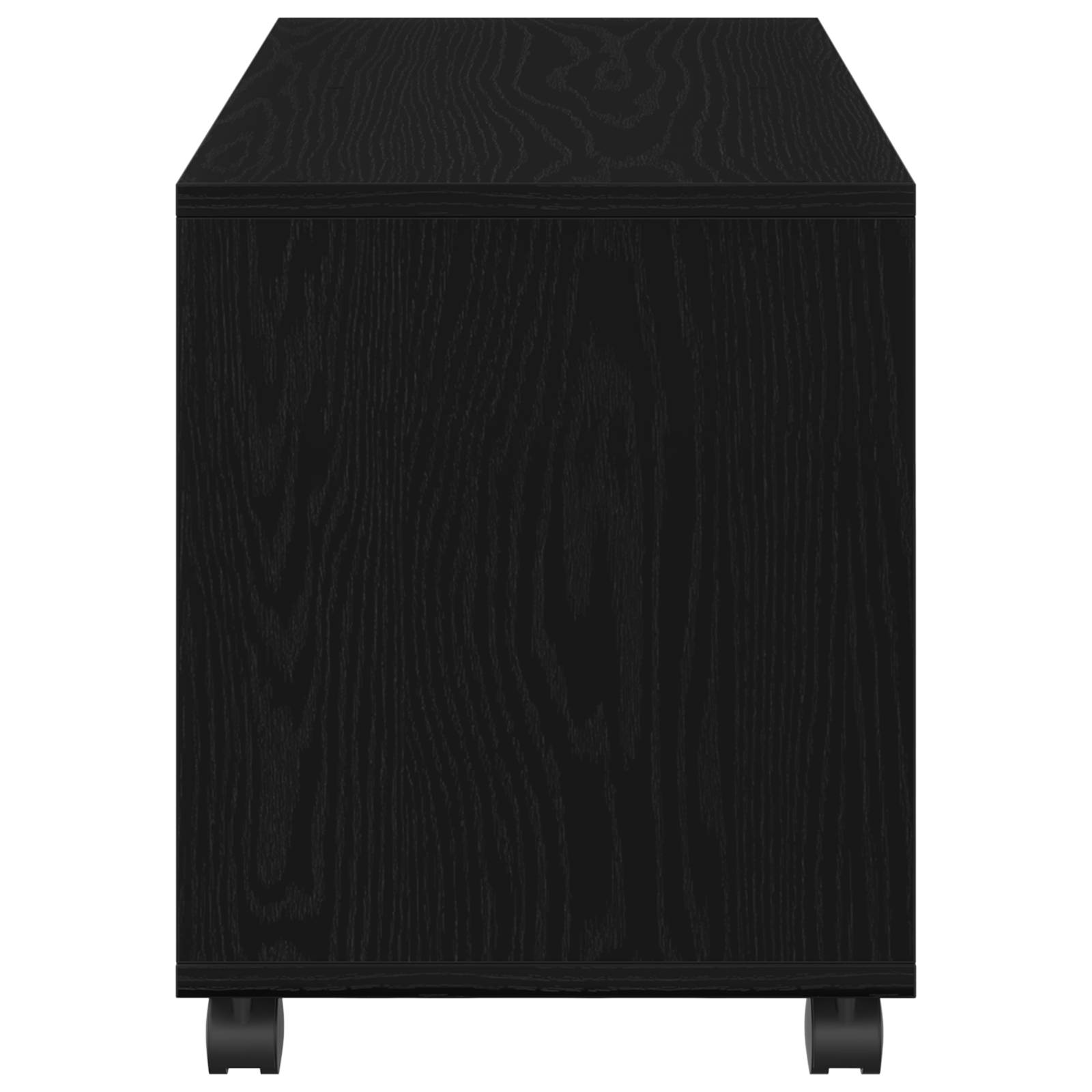 vidaXL Beistelltisch mit Rollen Schwarz Eiche 72x33x42,5 cm